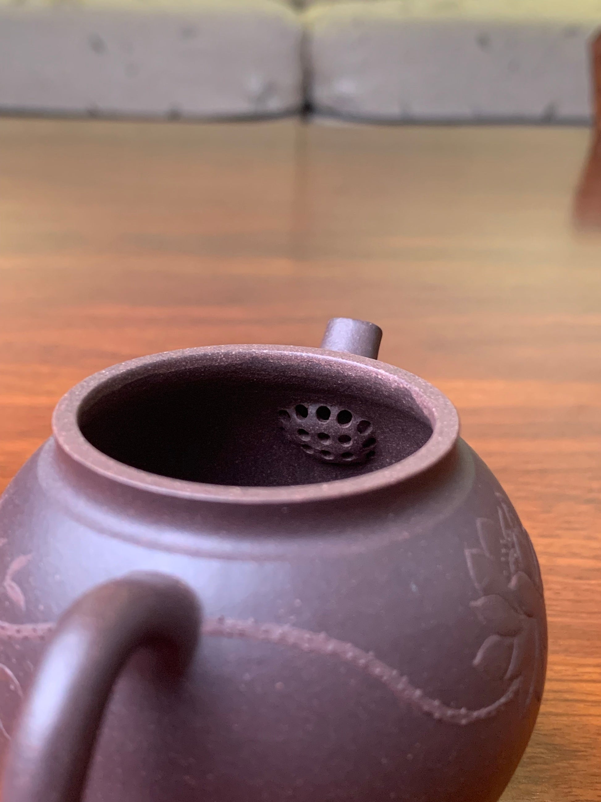 clay teapot lotus flower designs filter