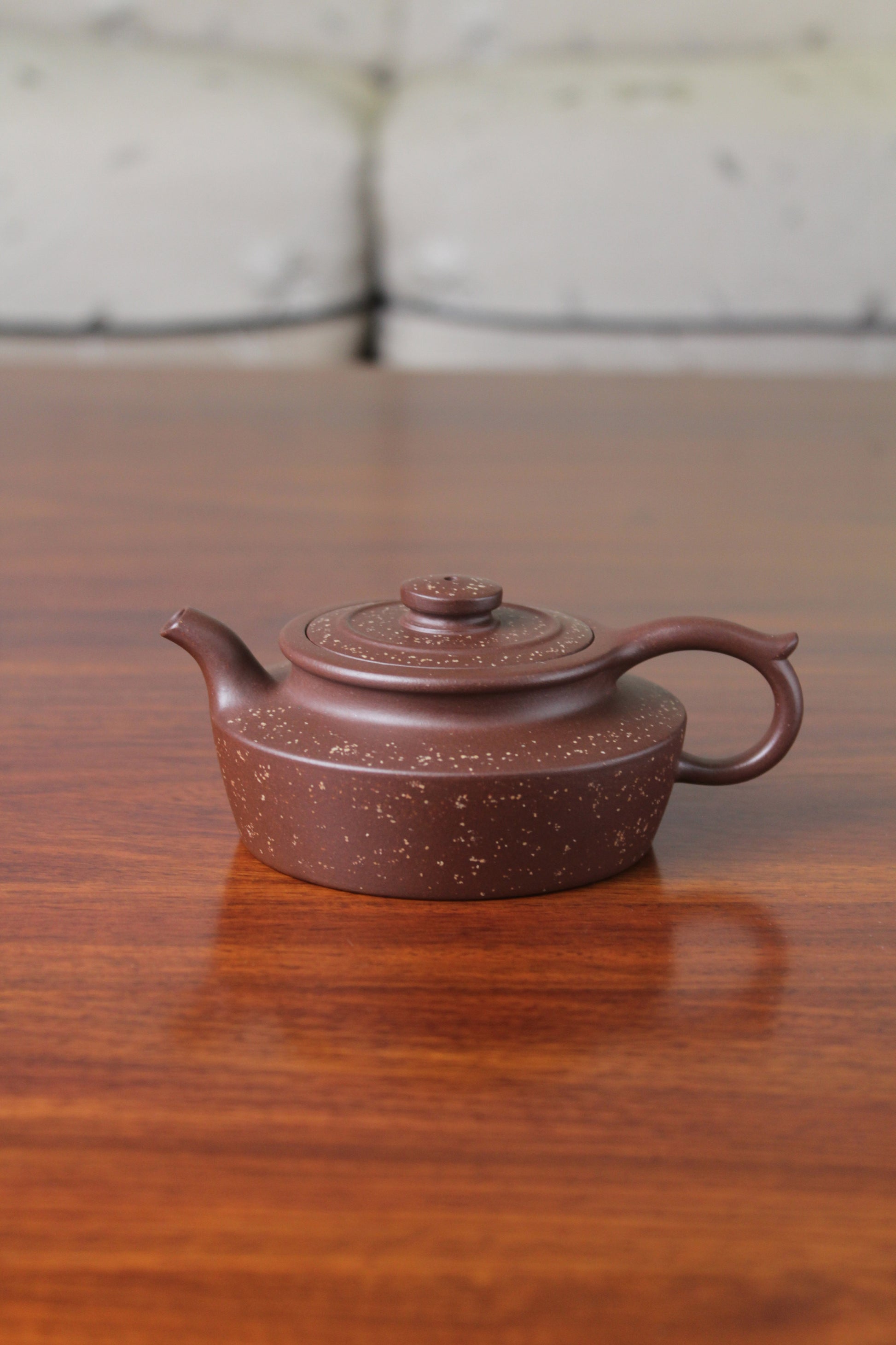 Front of the collectible teapot handmade by teapot artist