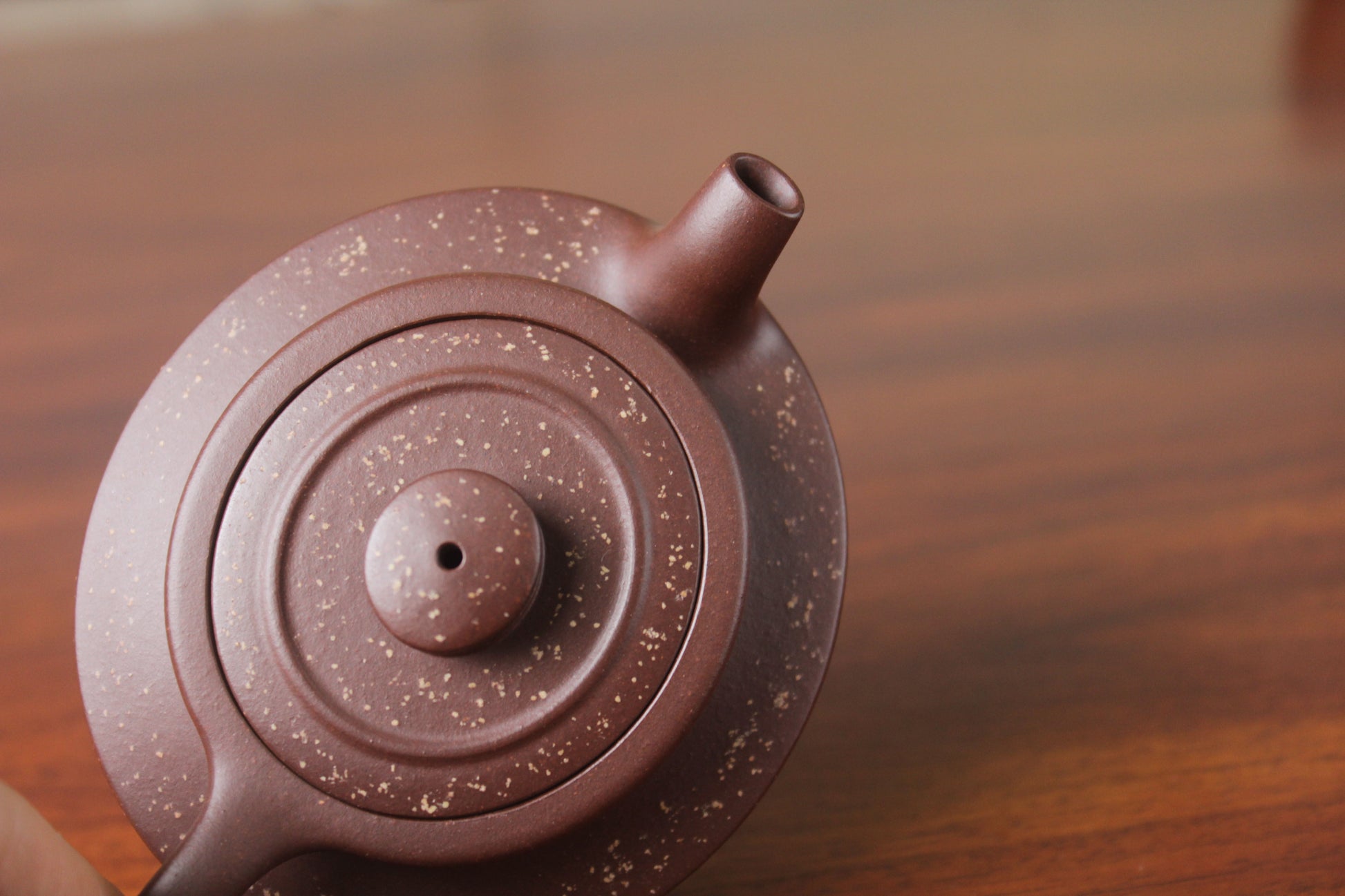 Top of the collectible teapot handmade by teapot artist