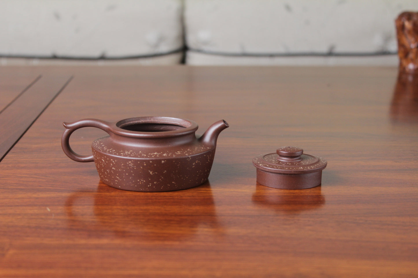 Back of the collectible teapot handmade by teapot artist
