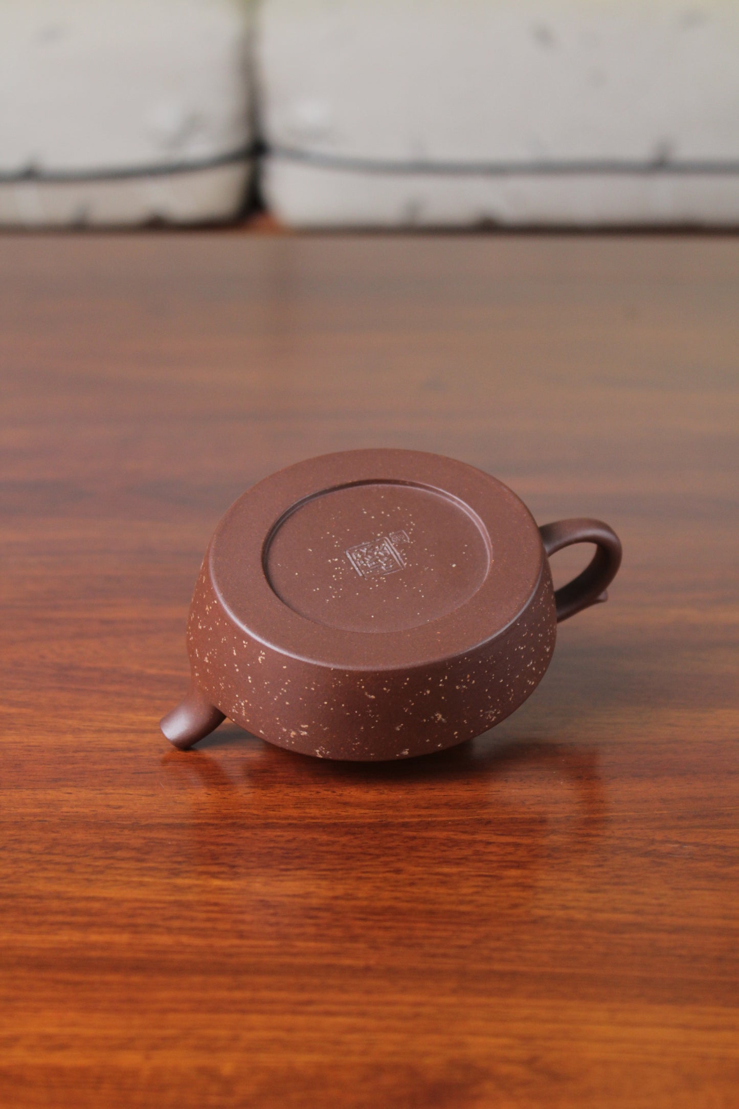 Bottom of the collectible teapot handmade by teapot artist