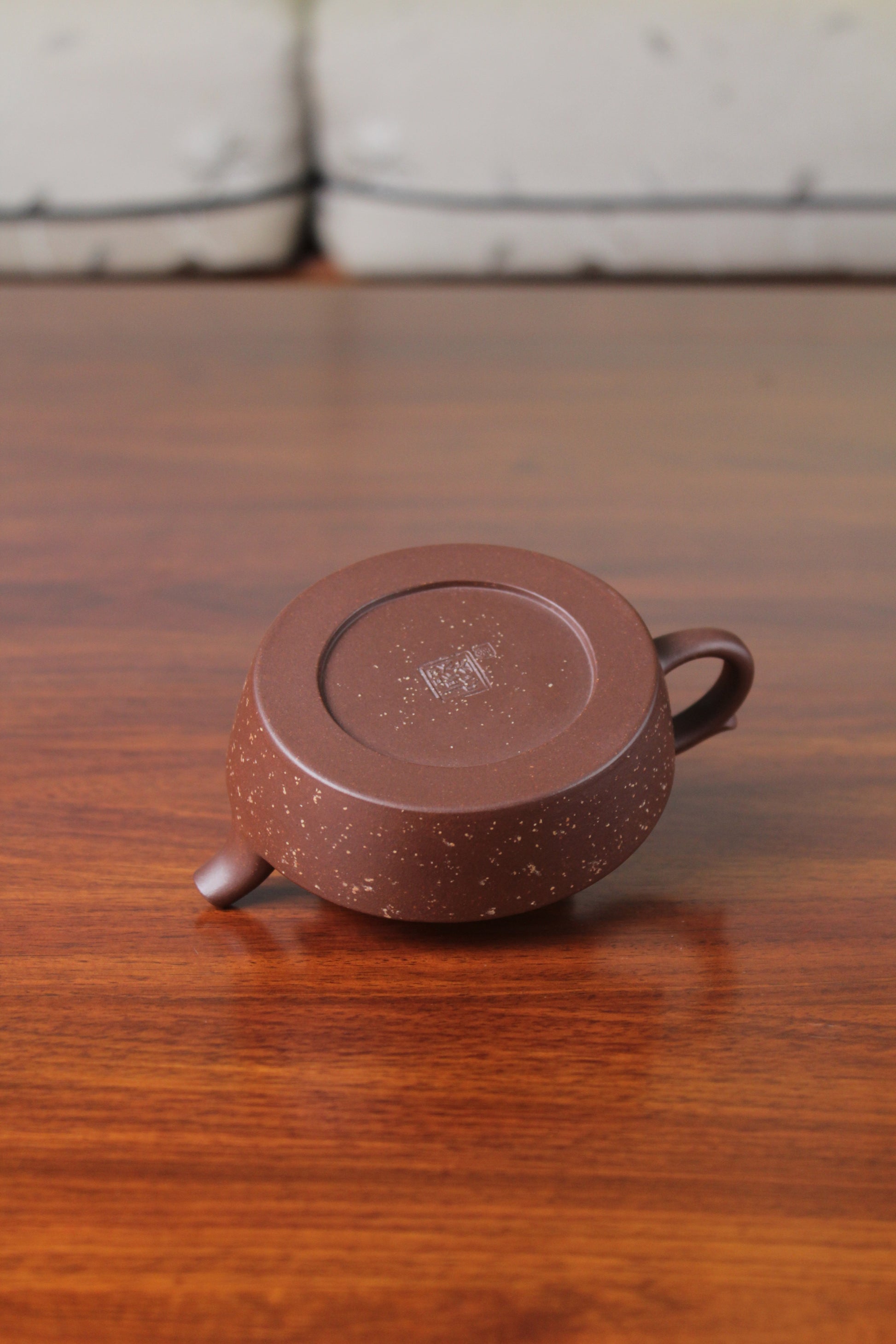 Bottom of the collectible teapot handmade by teapot artist