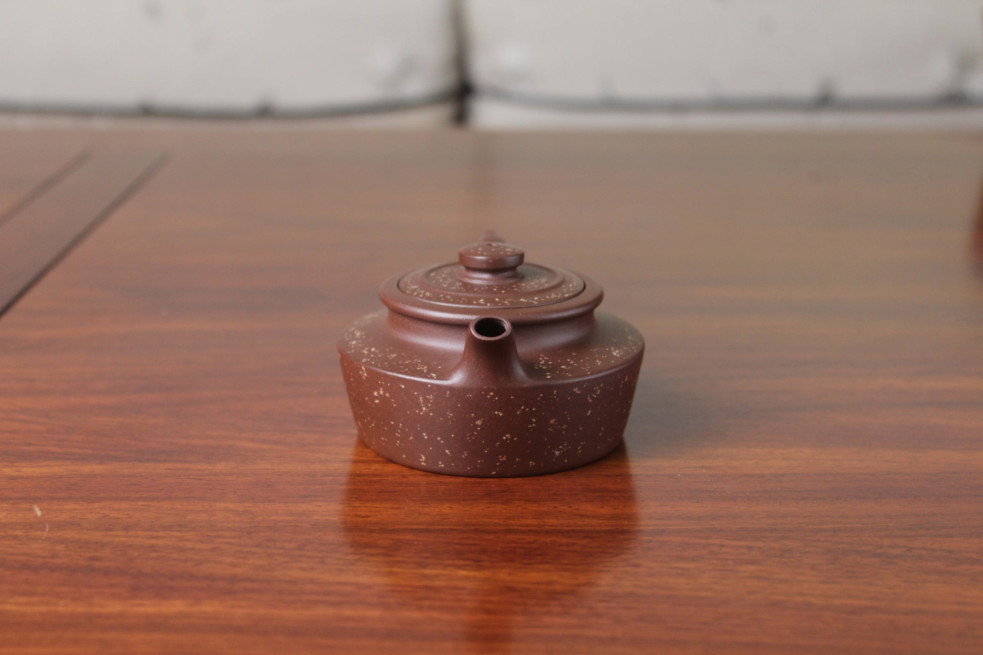 Front view of the collectible teapot handmade by teapot artist