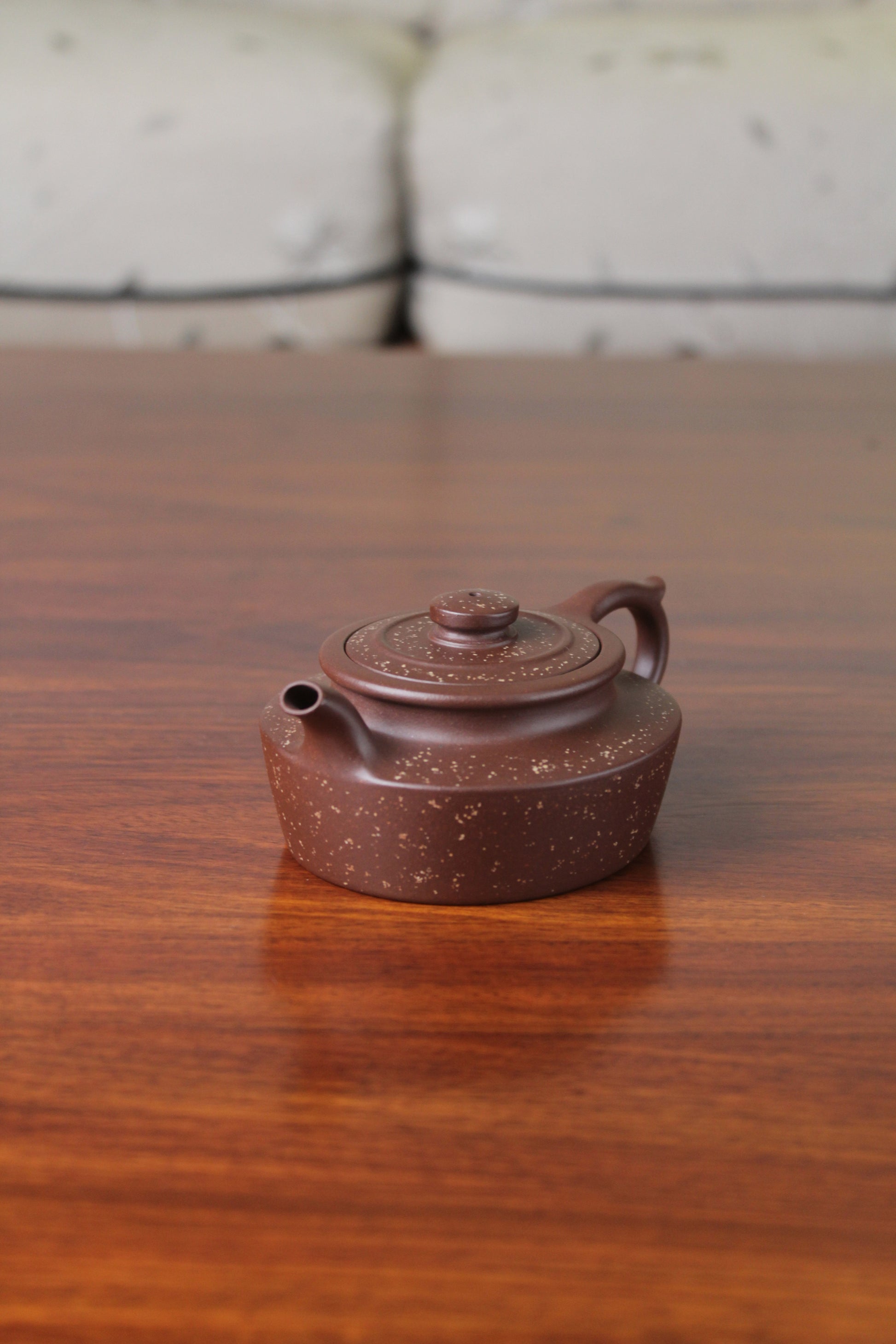 Right view of the collectible teapot handmade by teapot artist