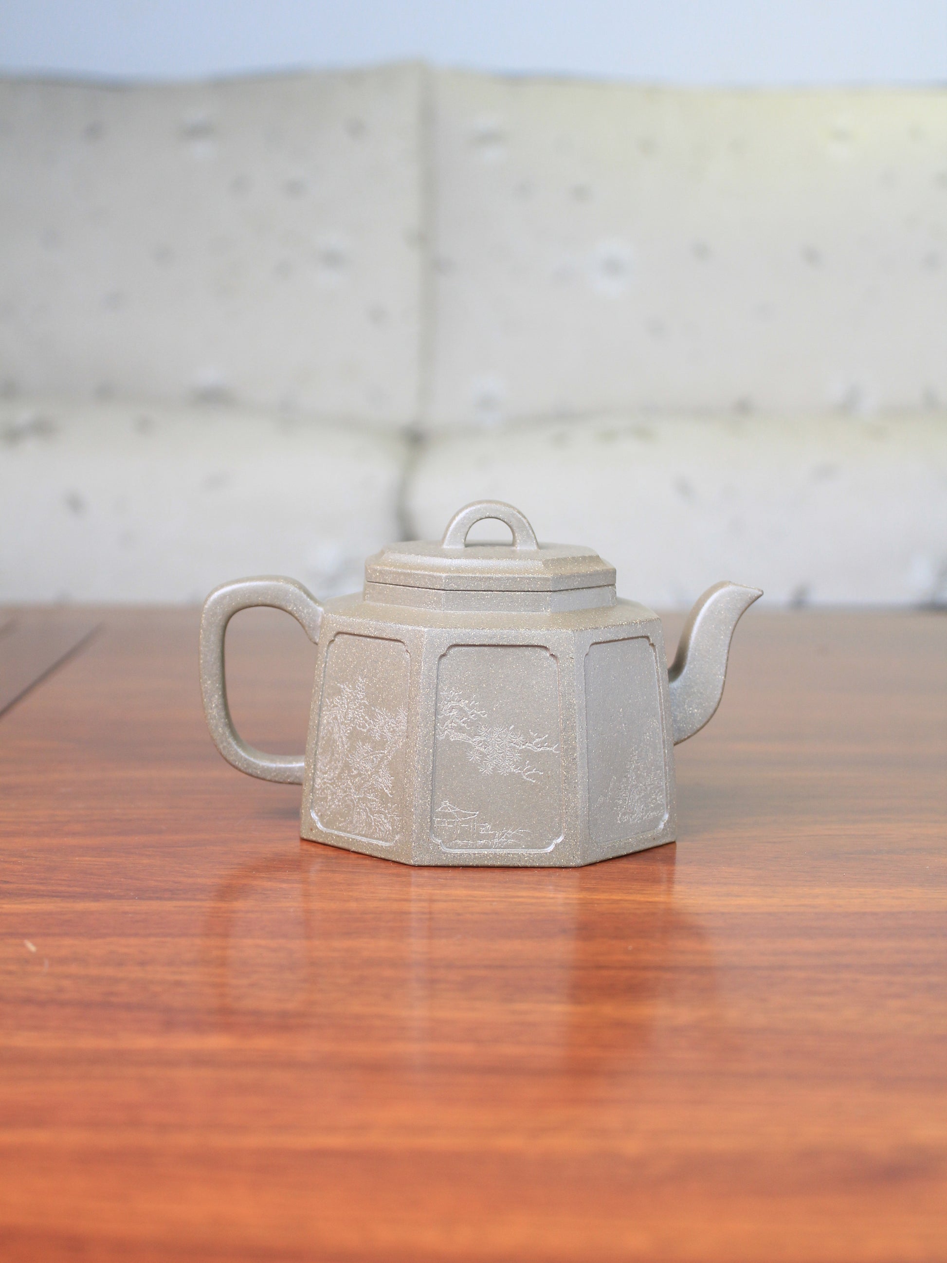 Back view of the collectible teapot named Ba fang