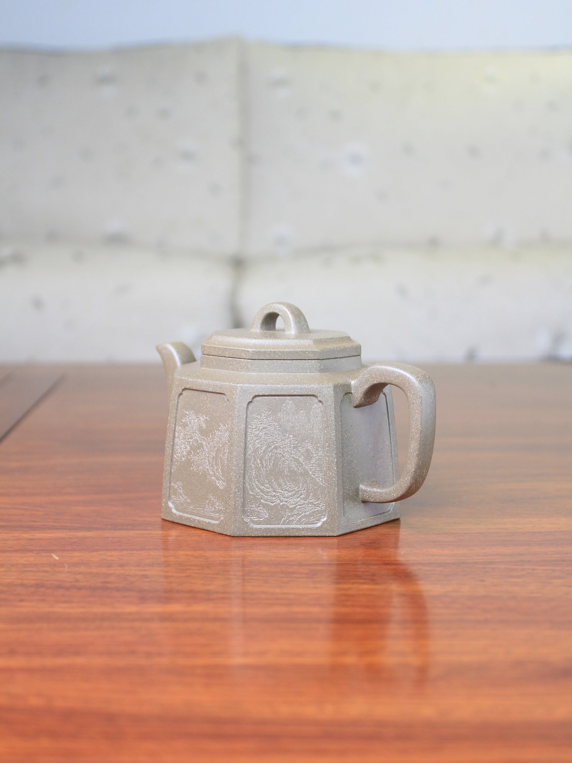 Right side of the collectible teapot named ba fang