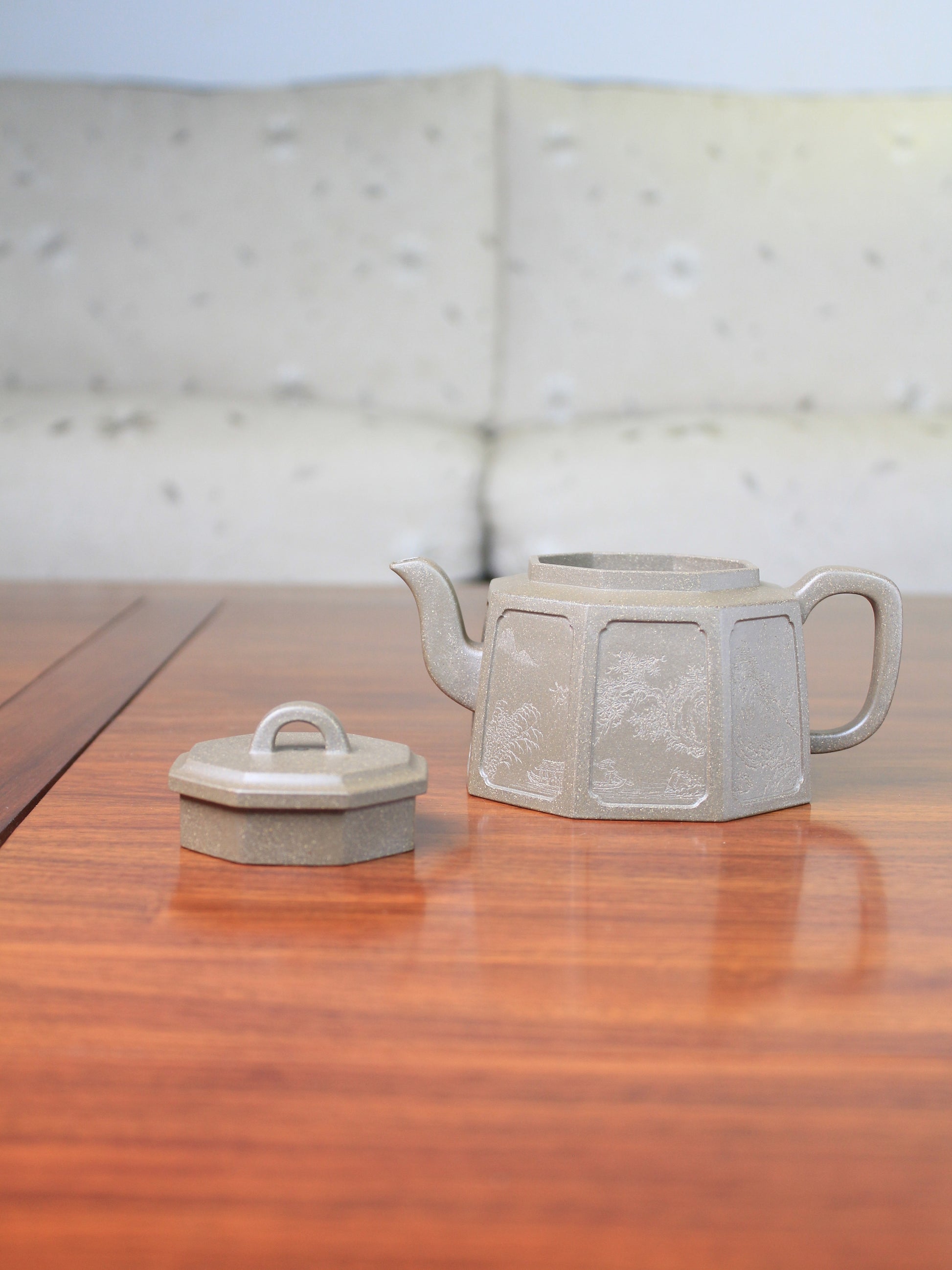 Collectible teapot named ba fang detail