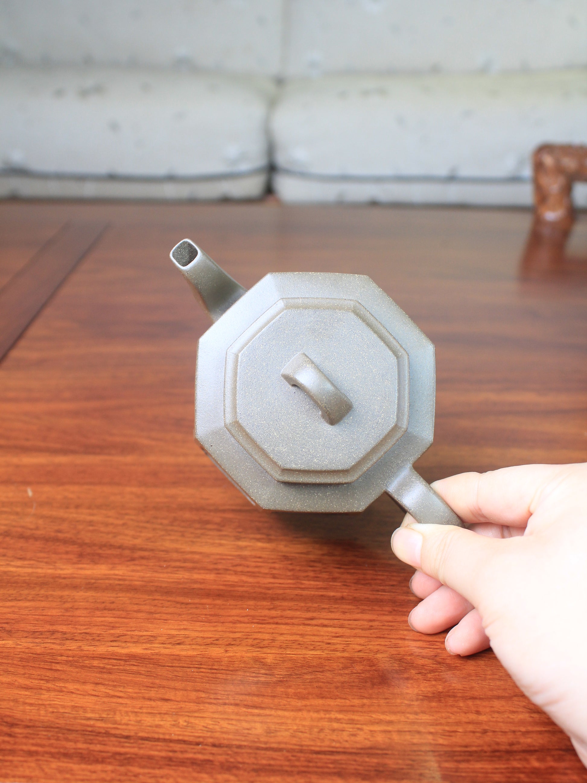 Top view of the collectible teapot named ba fang