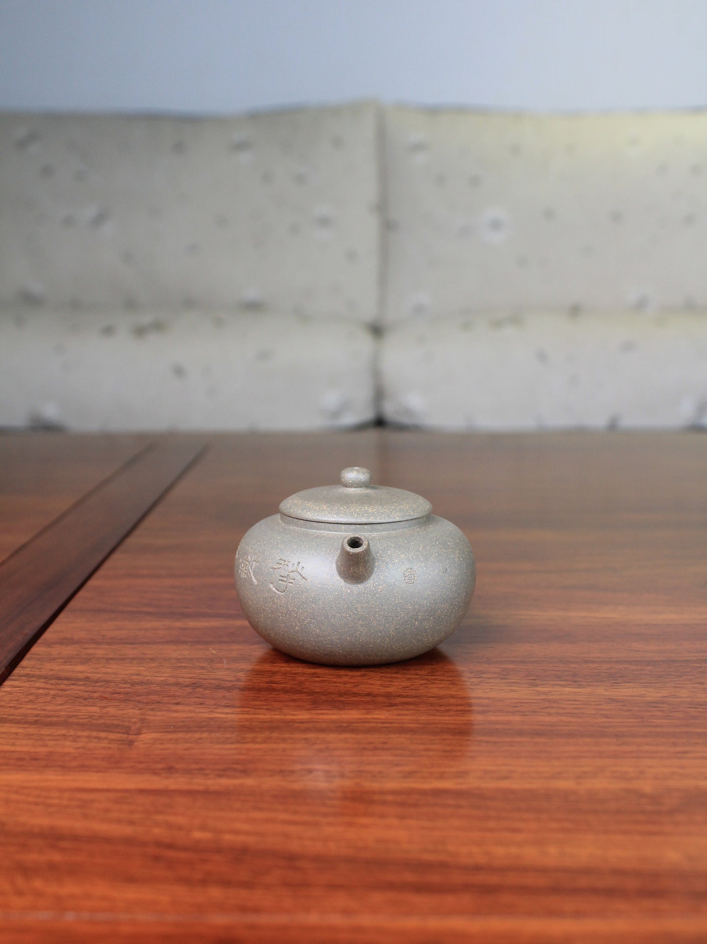 Front of the Collectible teapot named toad, handmade by teapot artist