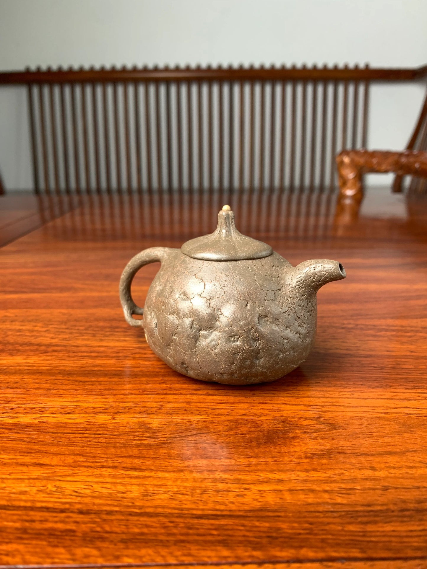 collectible teapot named gong chun from zisha art gallery left view