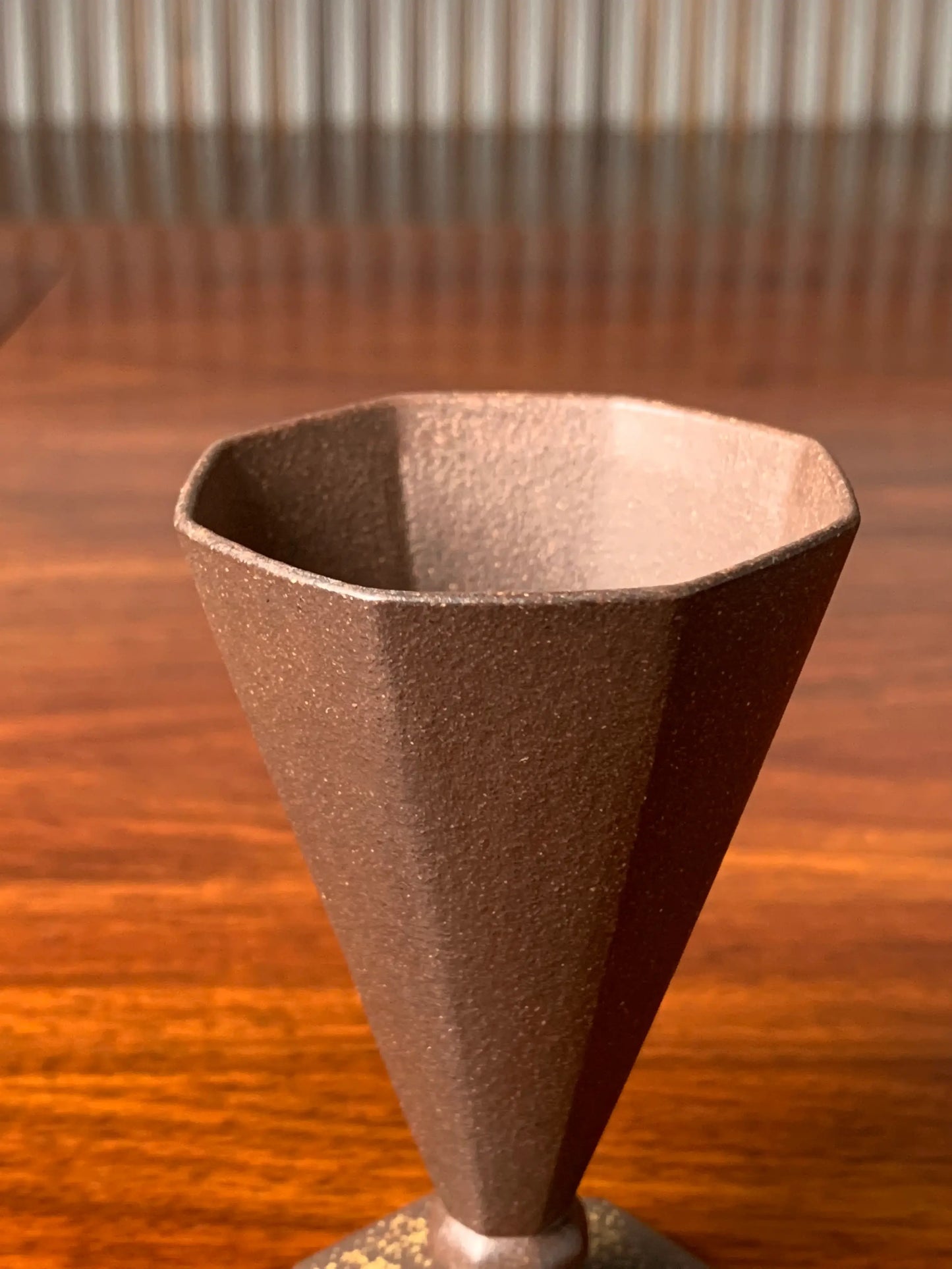 Details of the exterior of the flared vintage teacup