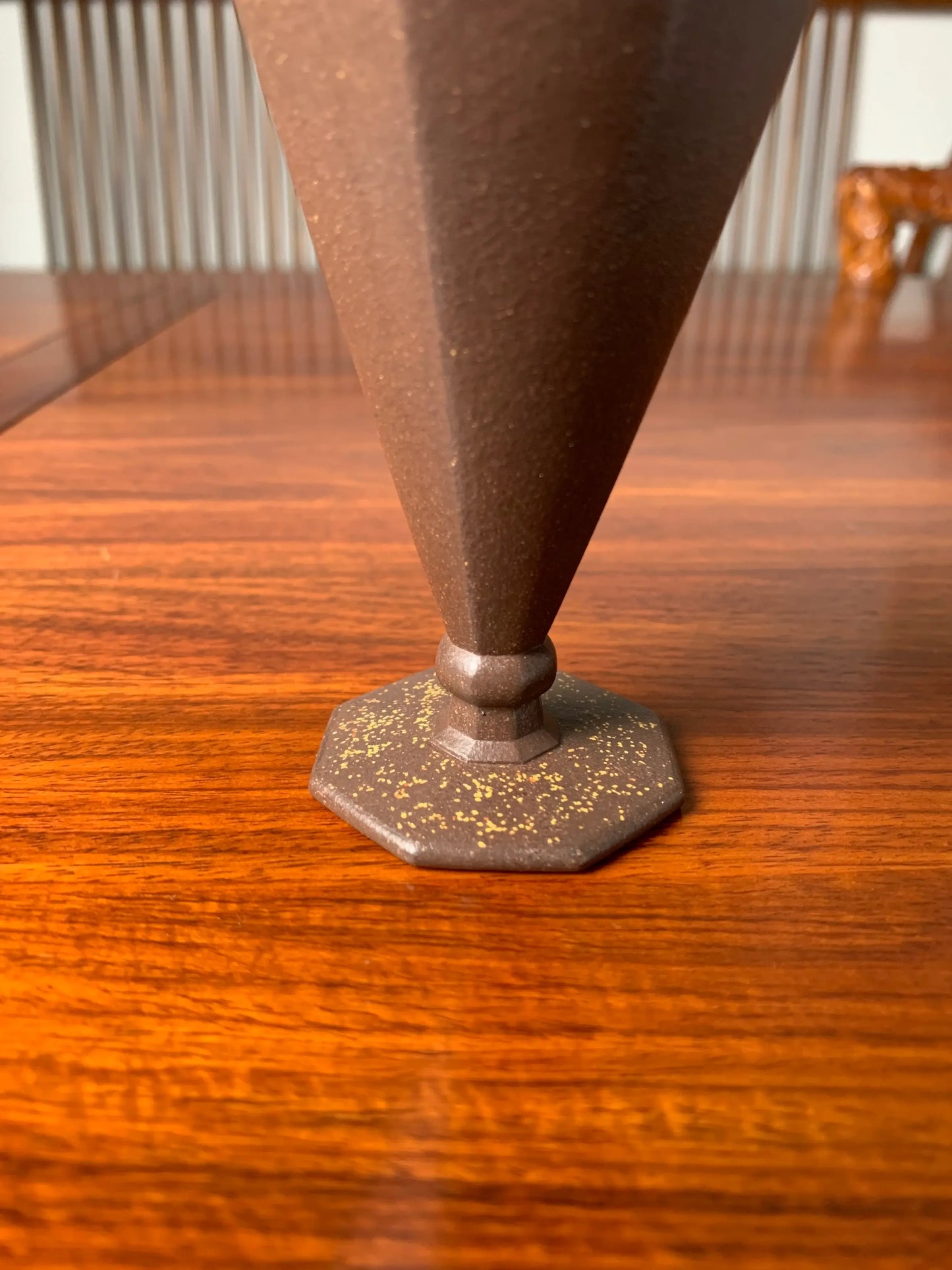 Detail view of the bottom of the flared vintage teacup