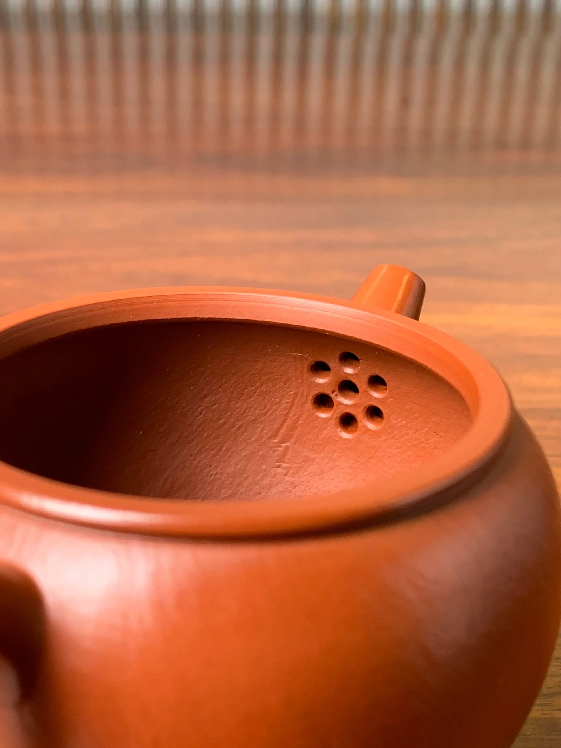 the 7 hole filter of the handmade collectible teapot