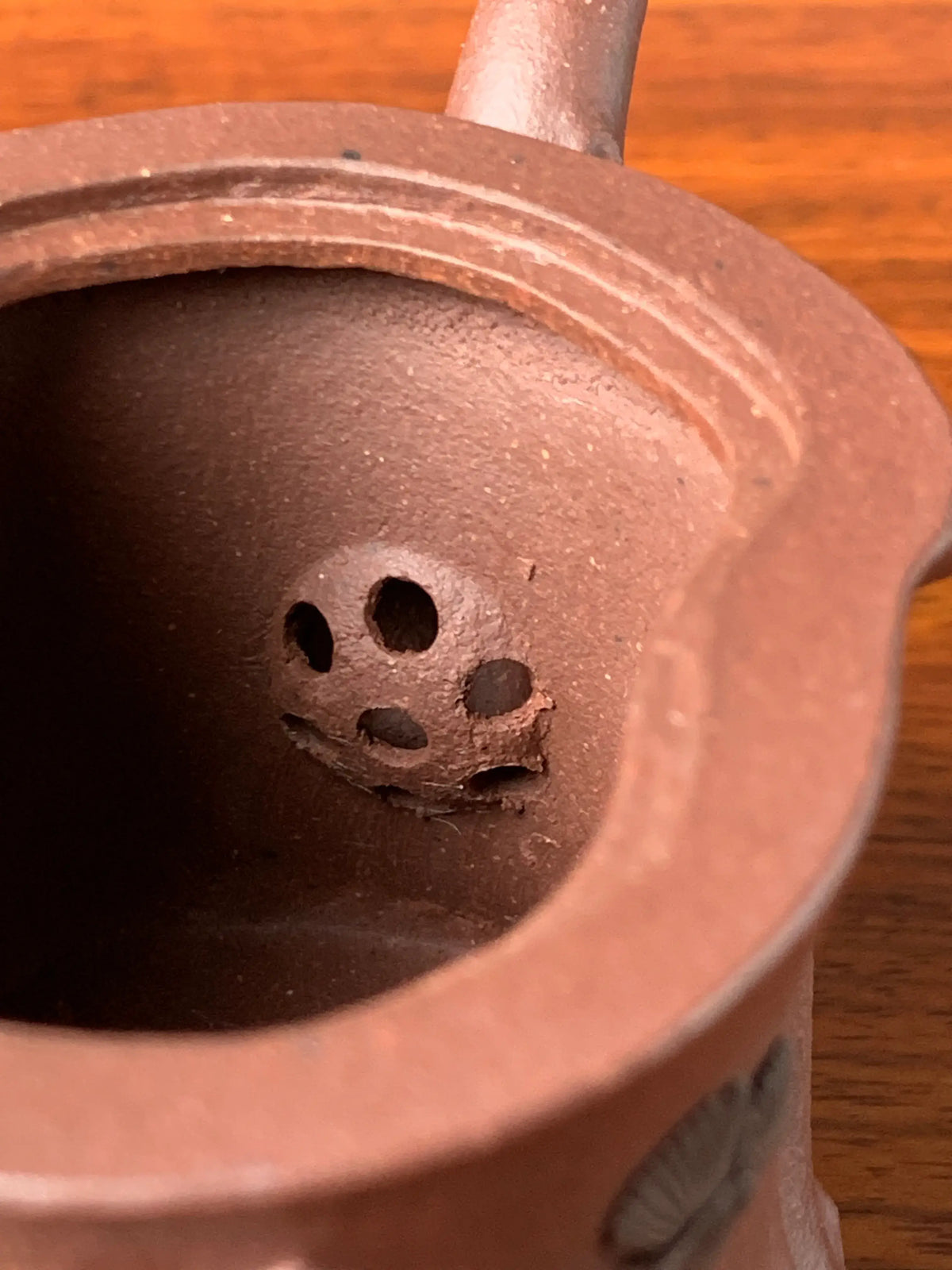the ball filter of the beautiful teapot named pine tree