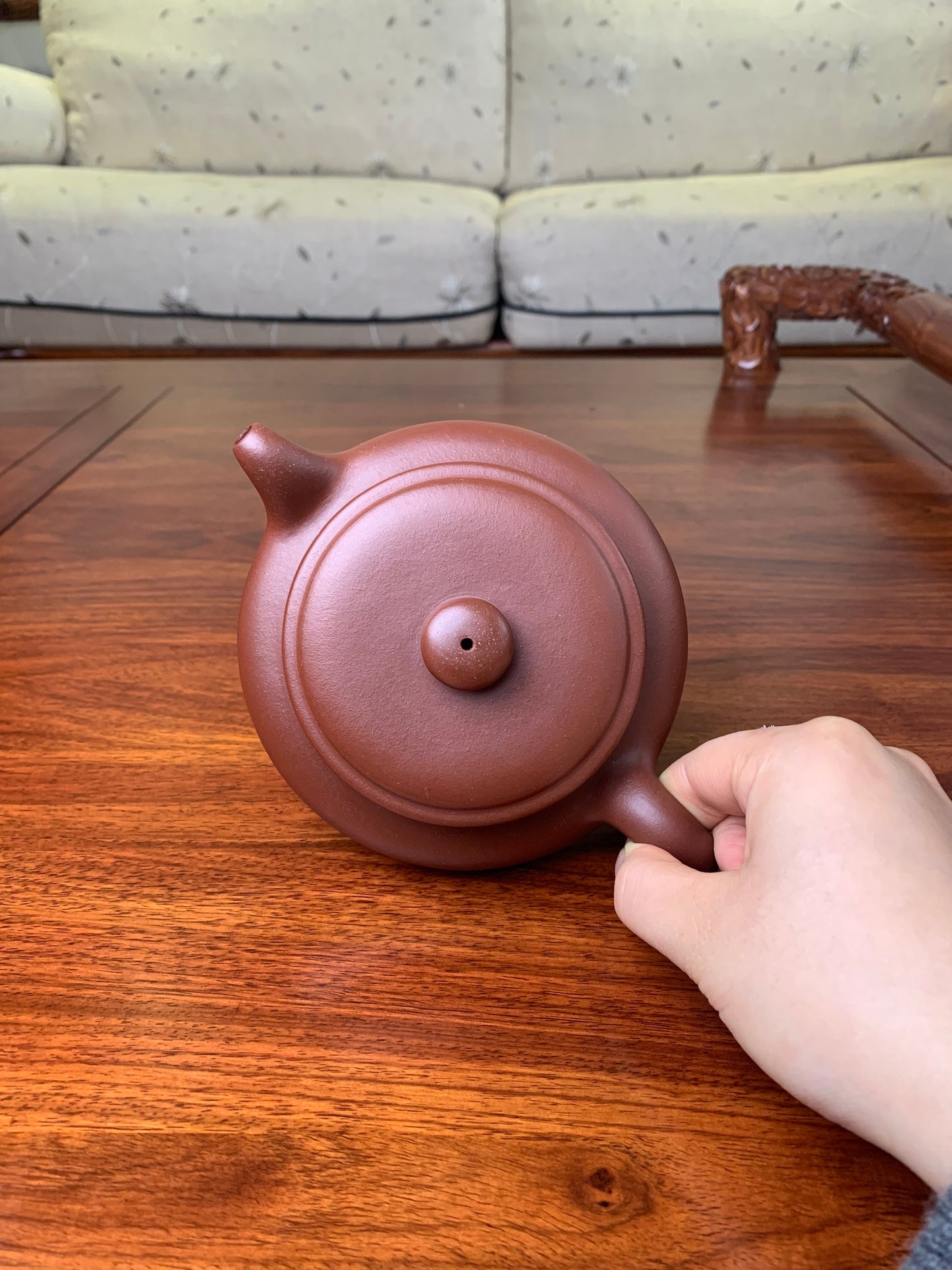 Handmade pottery teapot Bian Fu 390ml - SiYuTao Teapot