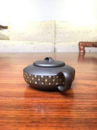 Handmade pottery teapot Jun Le 95ml full handmade - SiYuTao Teapot