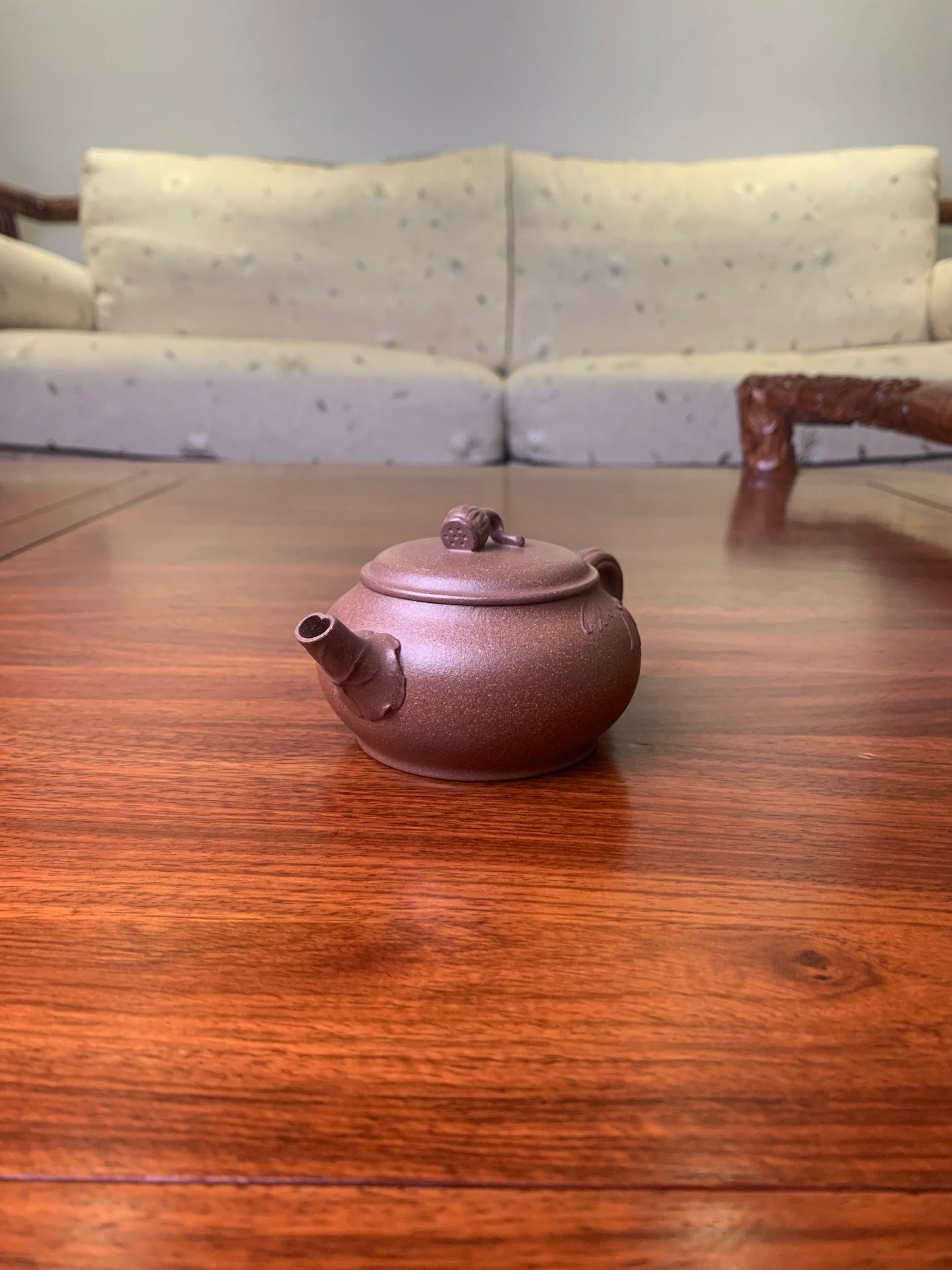 Handmade pottery teapot Lotus 120ml - SiYuTao Teapot