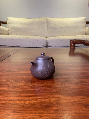 Handmade pottery teapot Snow Bamboo 148ml - SiYuTao Teapot