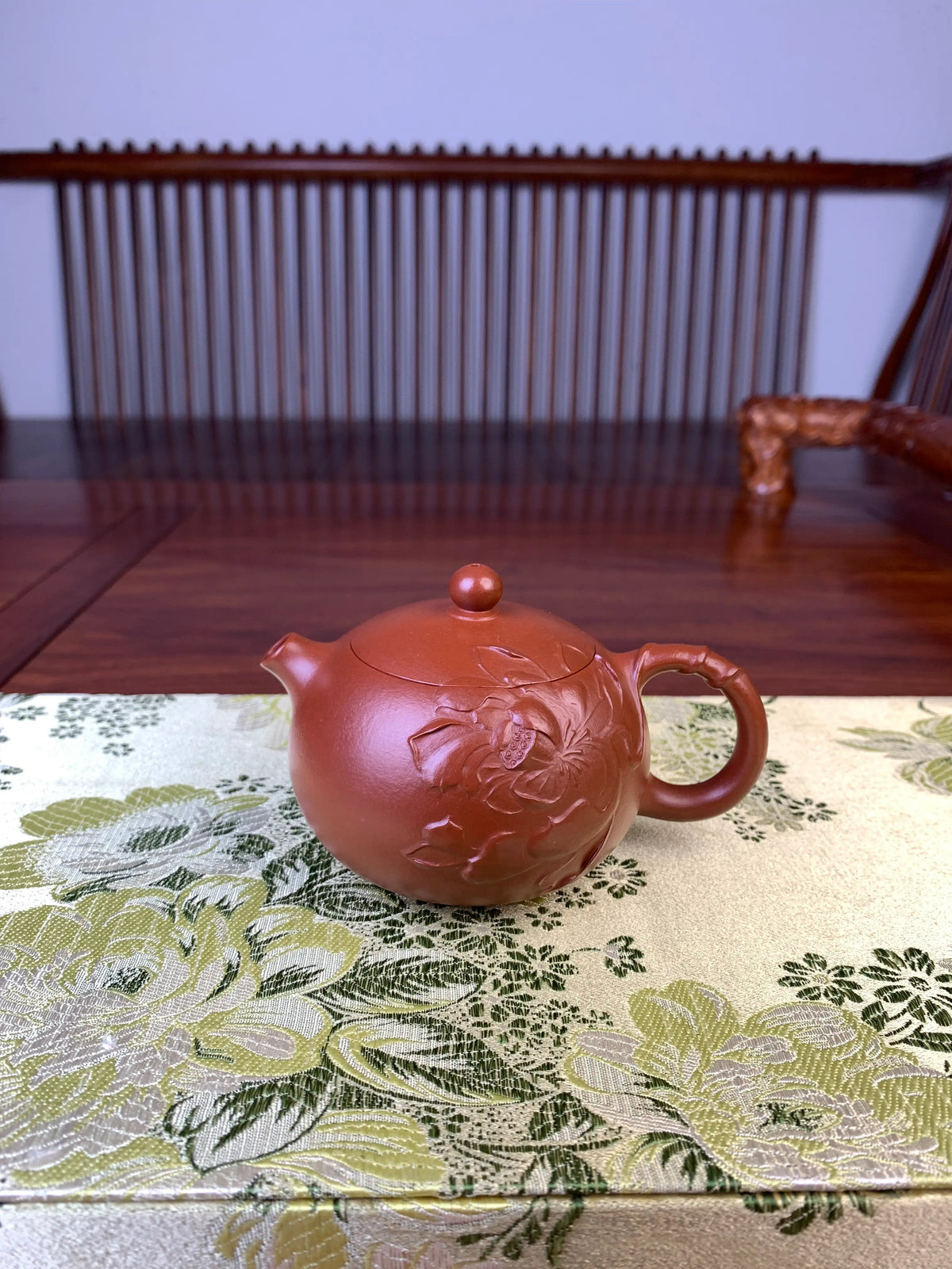 handmade yixing clay teapot xi shi on the tabe