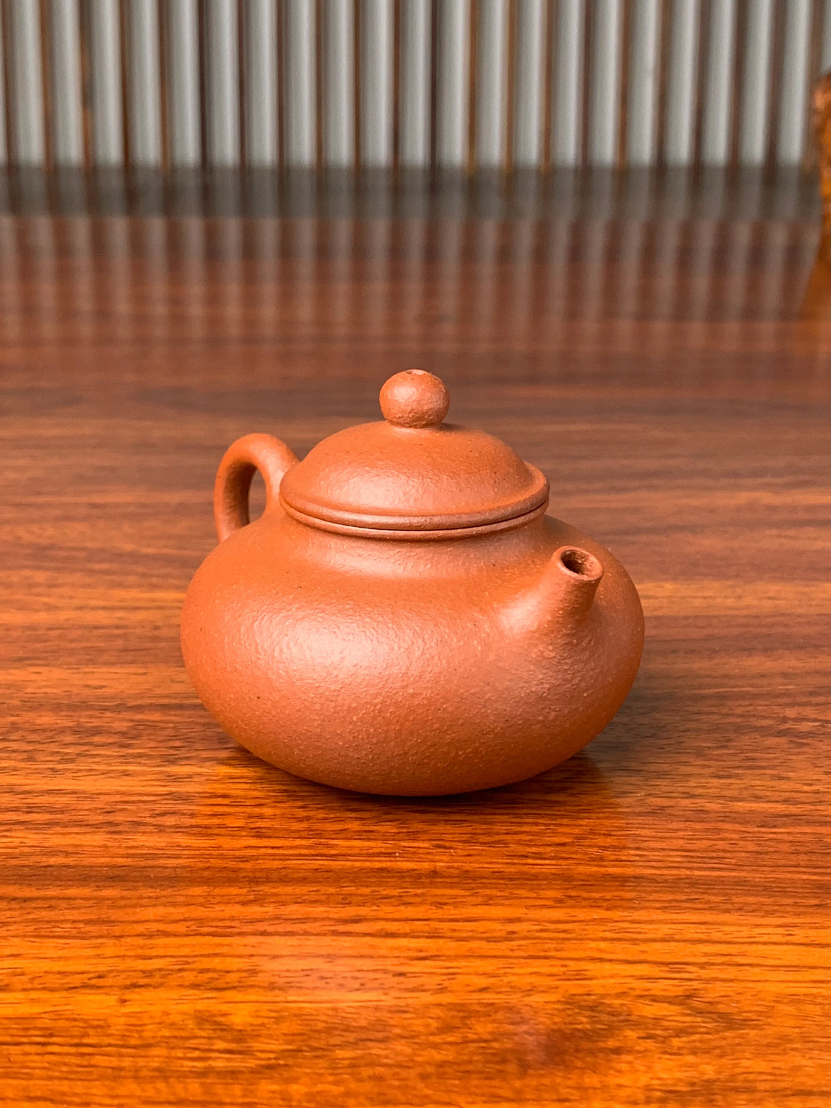 handmade yixing teapot rong tian on the table left view