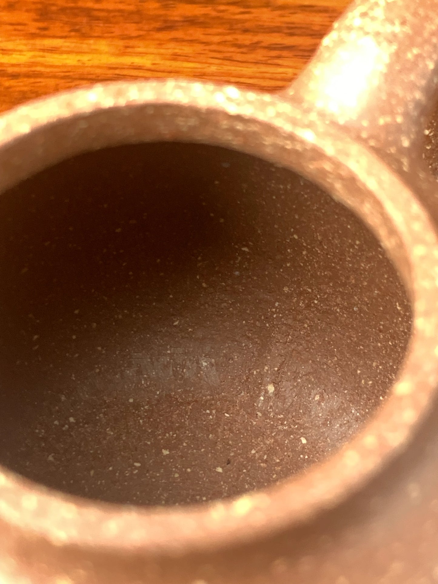 the inside of the handmade yixing teapot