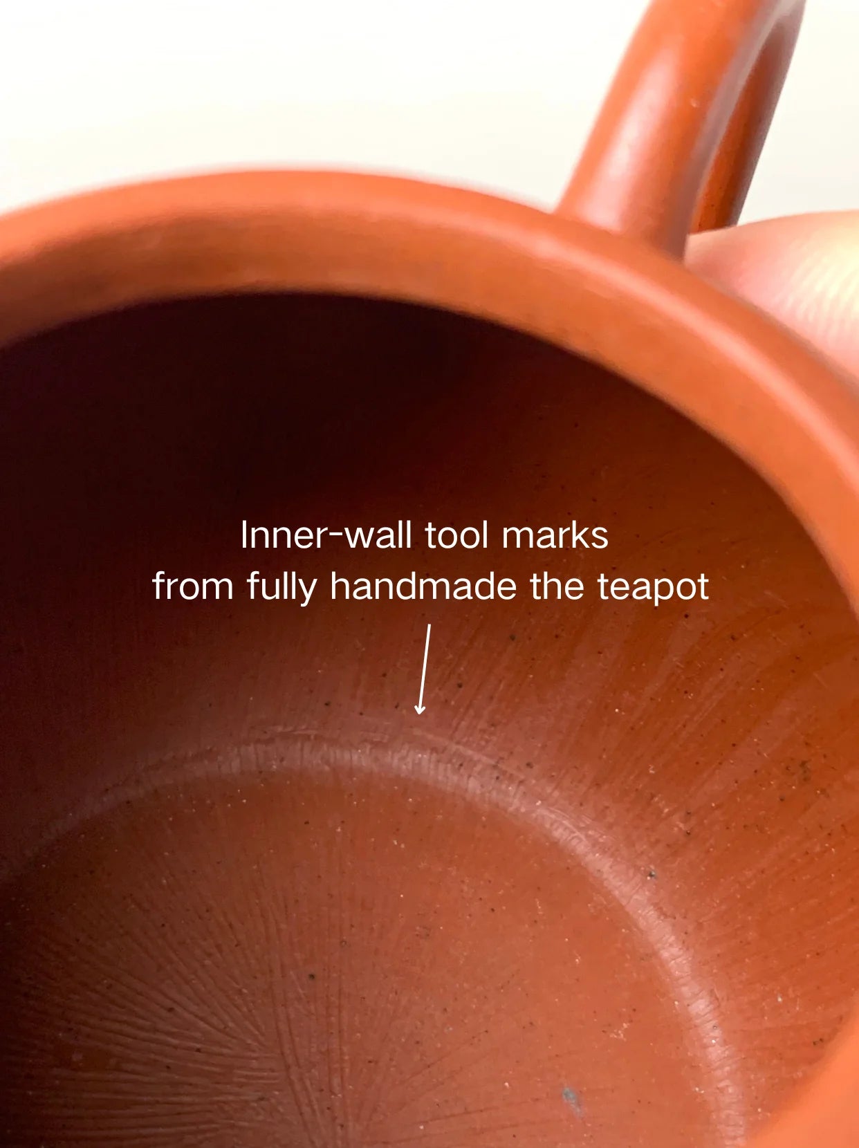 Inner-wall tool marks from fully handmade the teapot