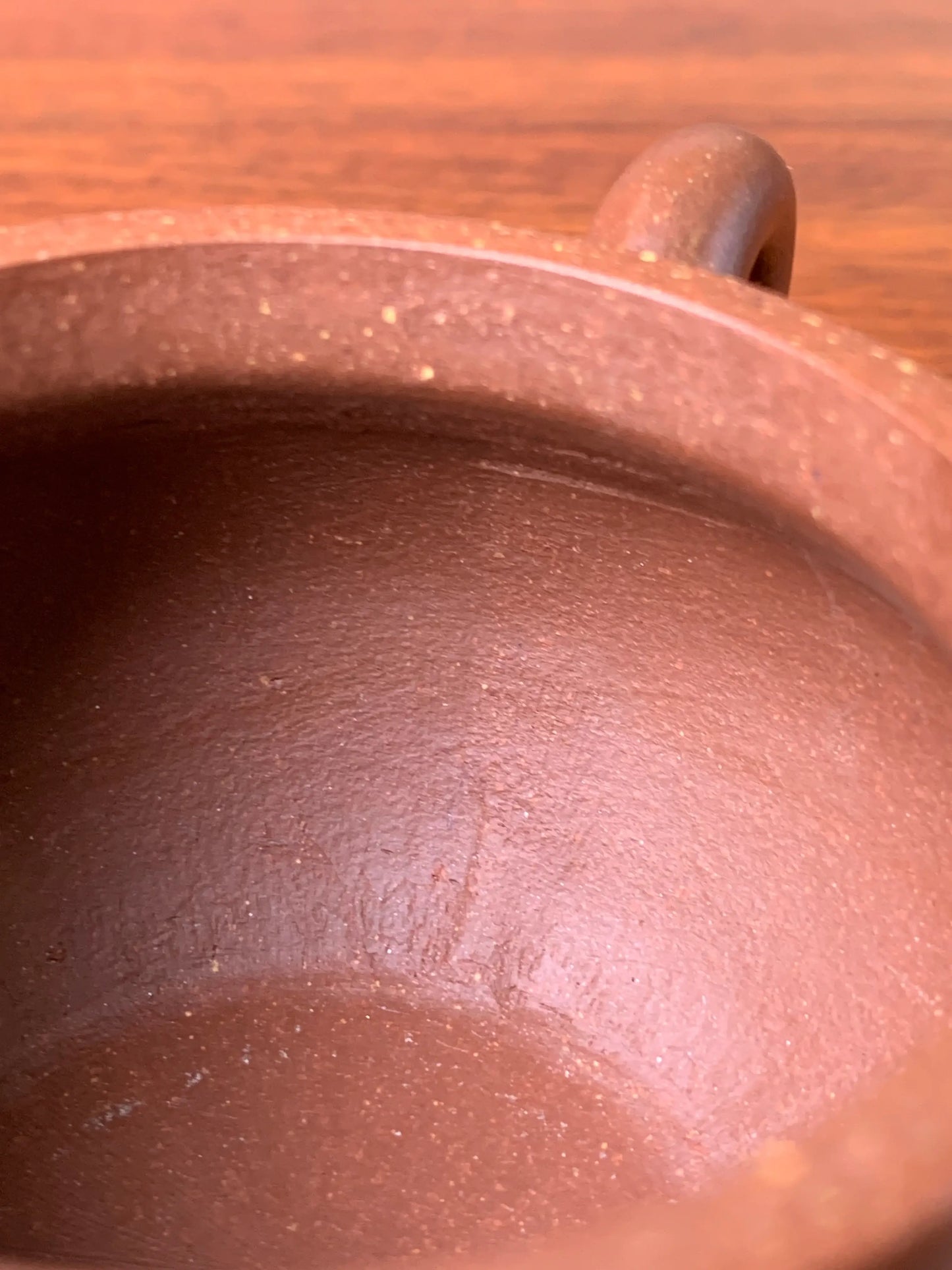 Inside the teapot, there are traces of handwork from its fully handmade construction