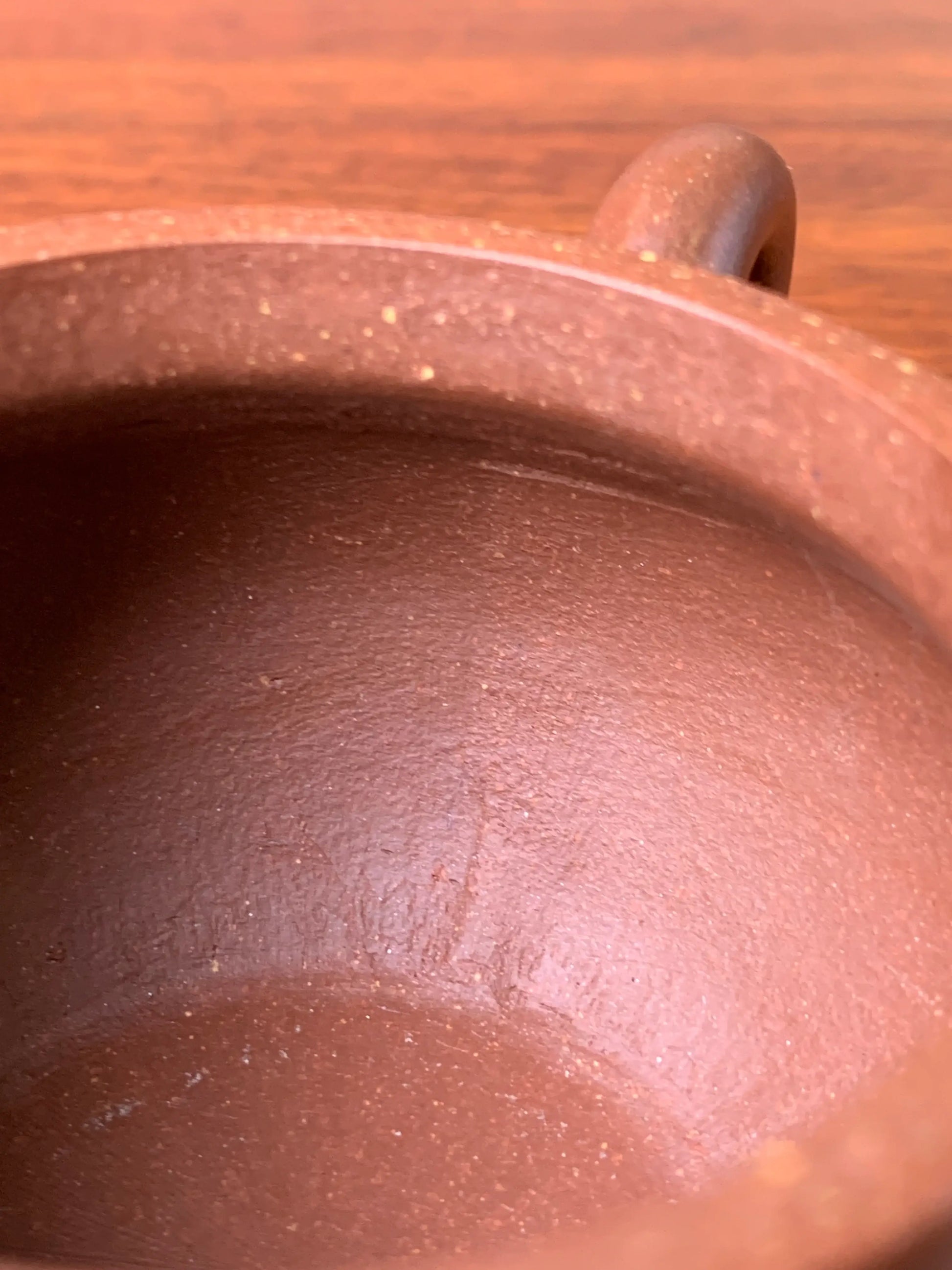 Inside the teapot, there are traces of handwork from its fully handmade construction