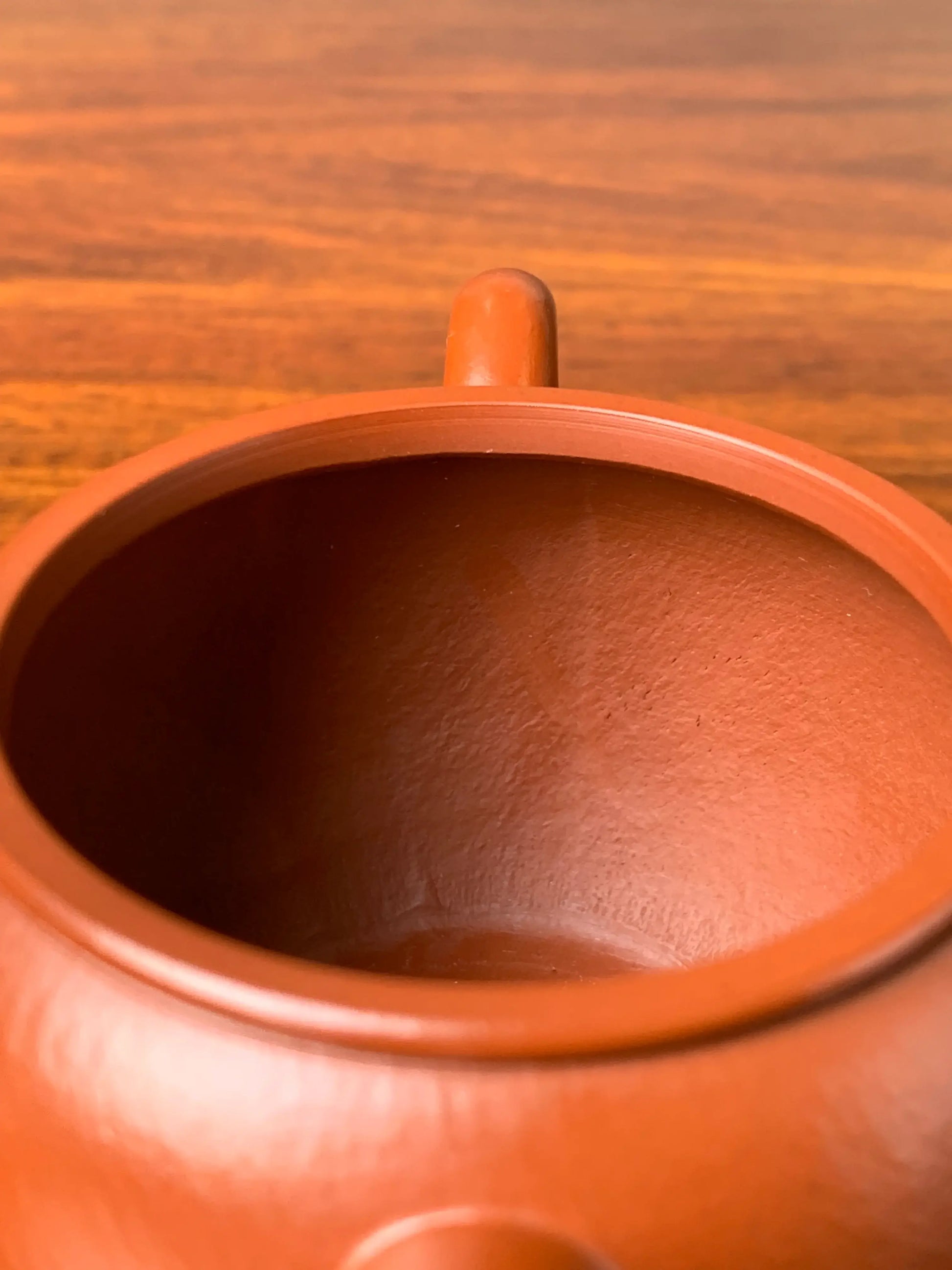handcrafted traces left on the inner wall of the teapot from being fully handmade