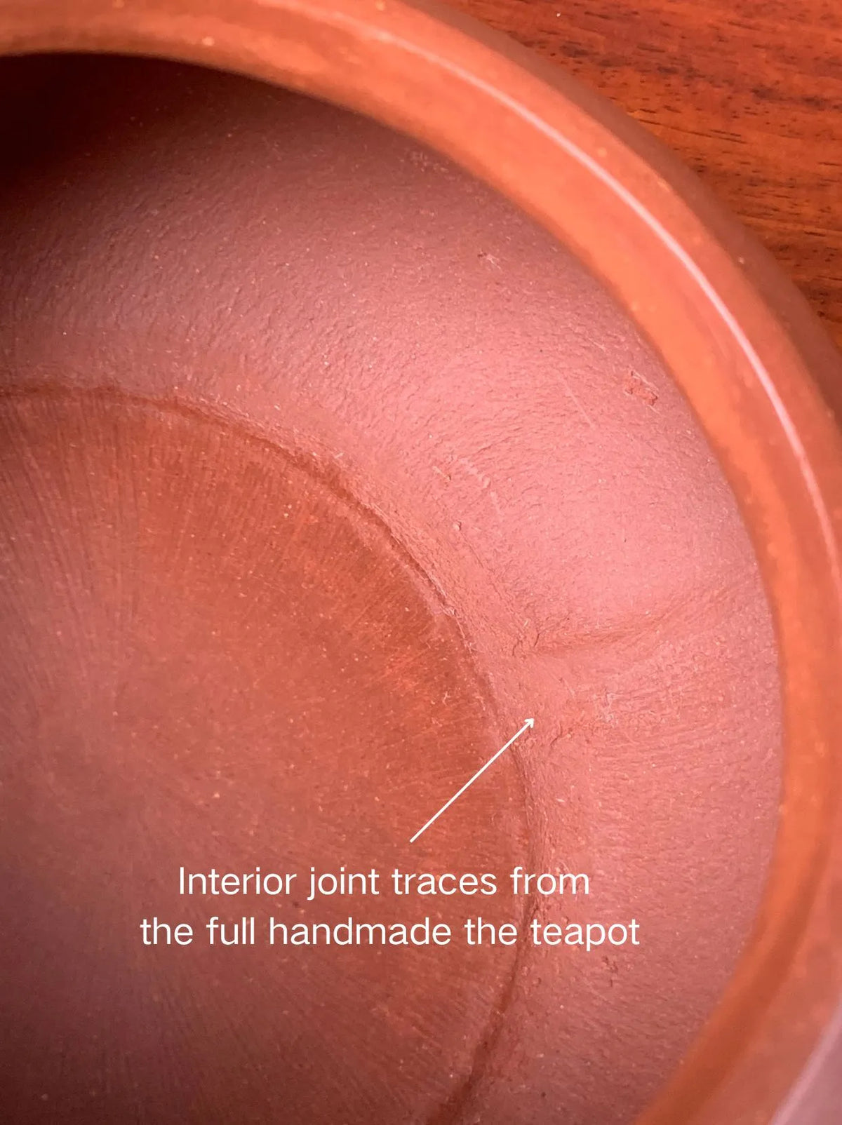 Interior joint traces from the full handmade the teapot