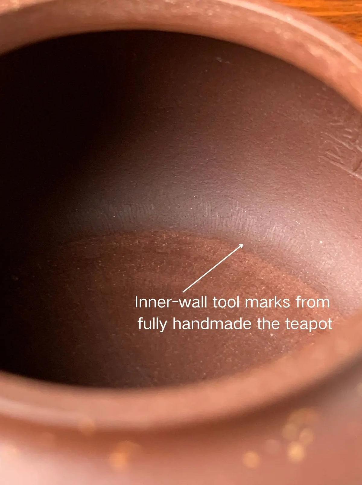 Inner-wall tool marks from fully handmade the teapot
