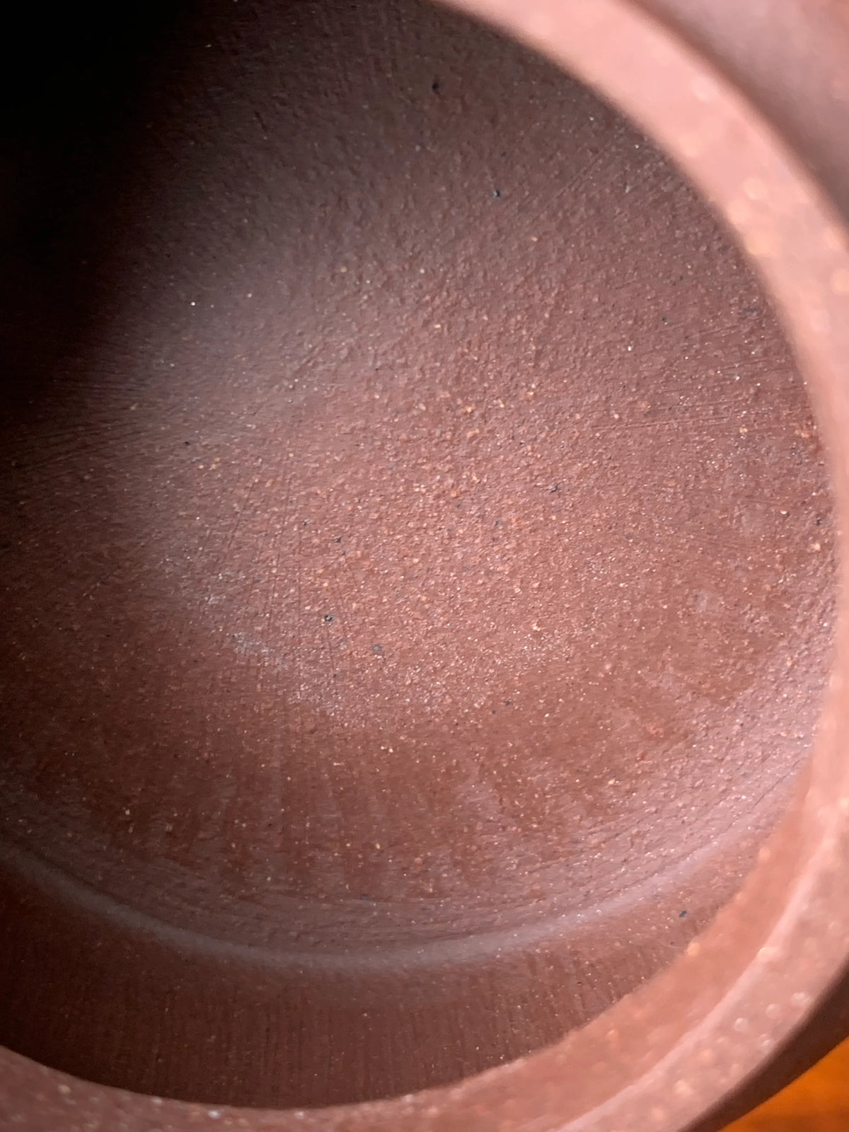 the inside tool marks of the handmade yixing teapot