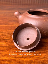 Lid slab forming marks from full handmade the teapot lid
