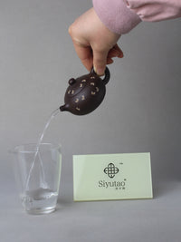 the pour of small zisha teapot named xishi is perfect