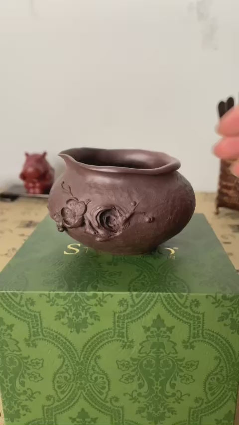 Yixing teacup handmade vintage bloom 