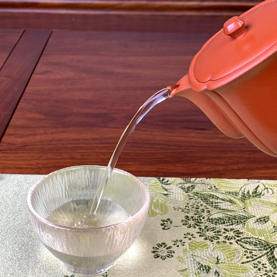 the perfect pour of the beautiful teapot