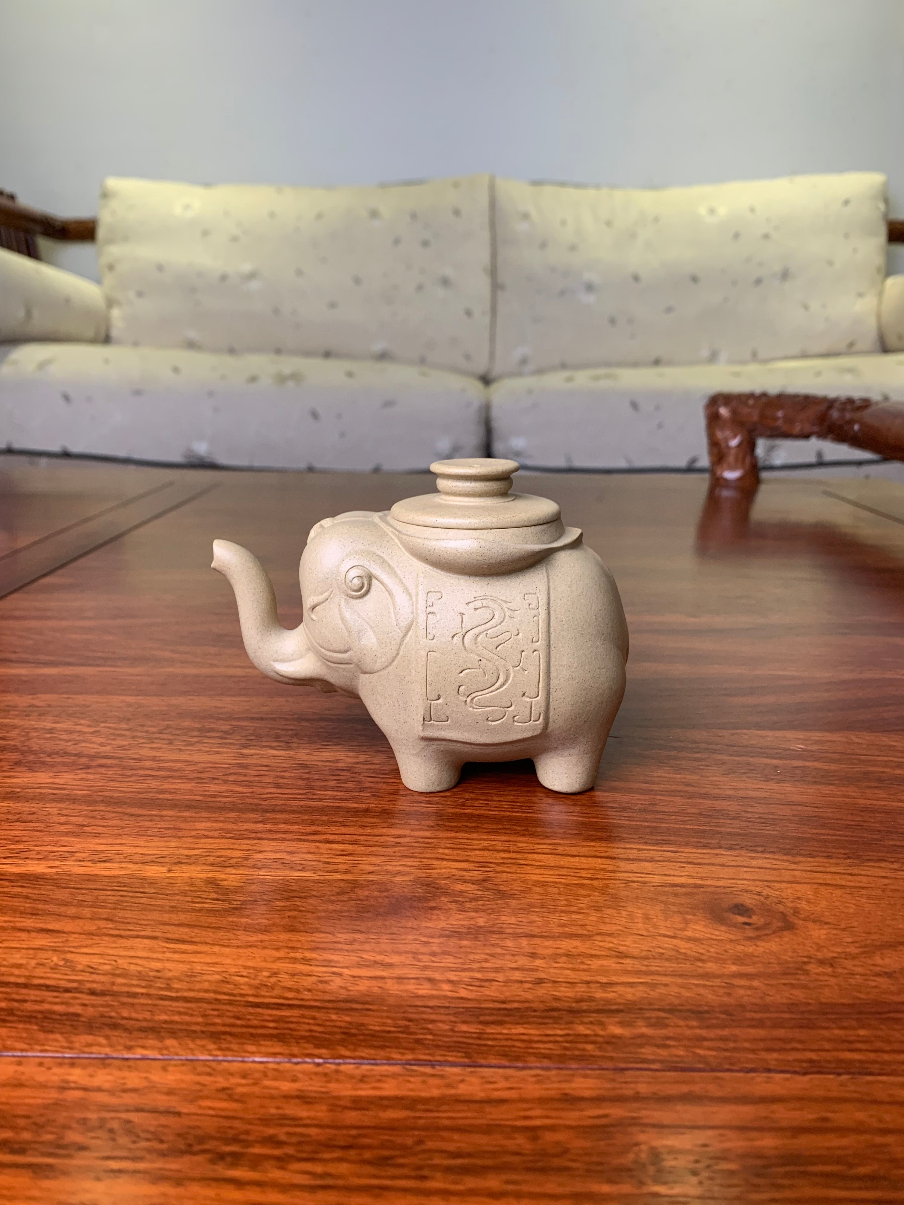 cute elephant clay teapot