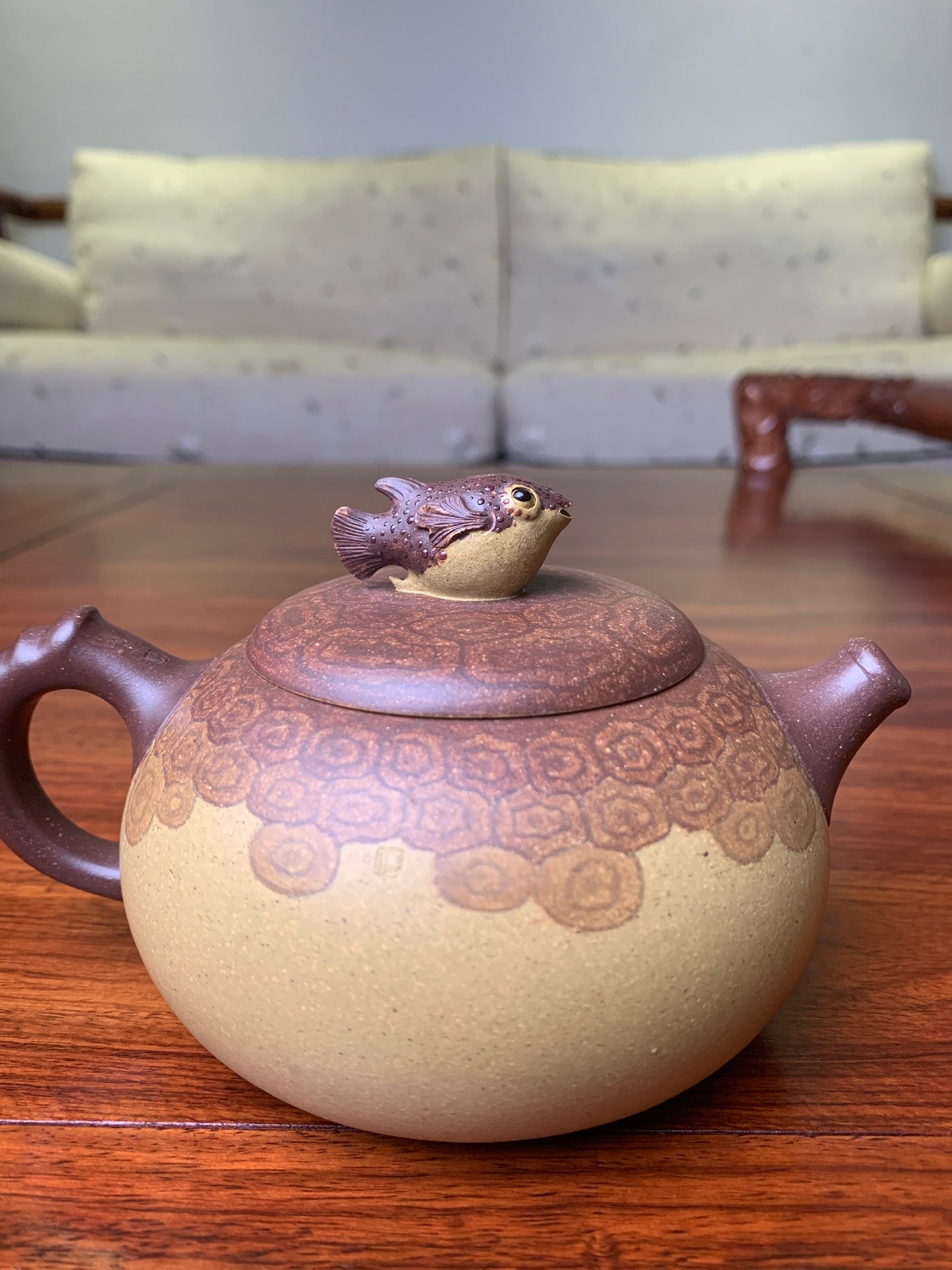 Siyutao artwork teapot he tun fish 280ml fully handmade by Wei Ren - SiYuTao Teapot