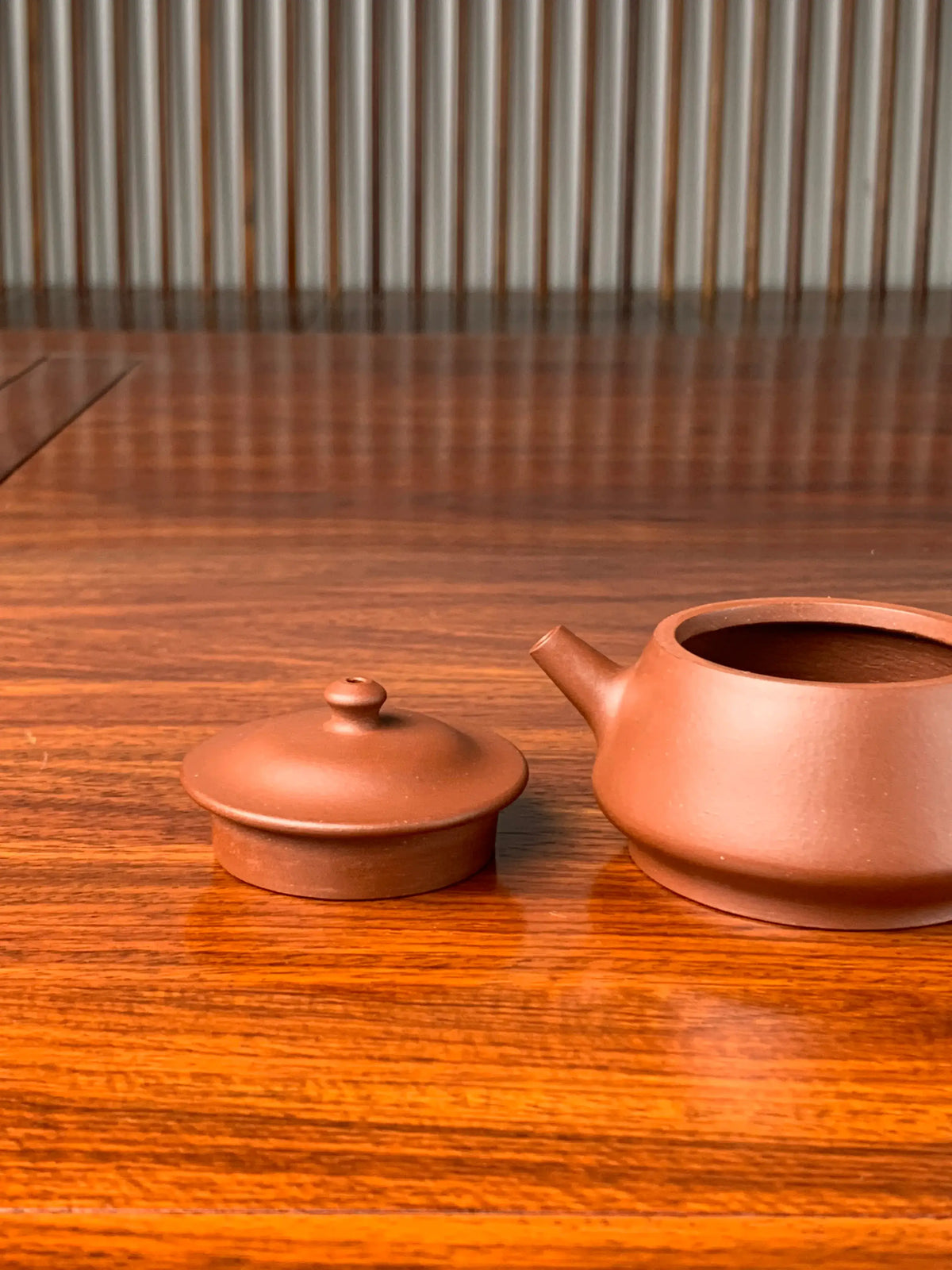 the lid and the spout of the small yixing teapot named zhu chu