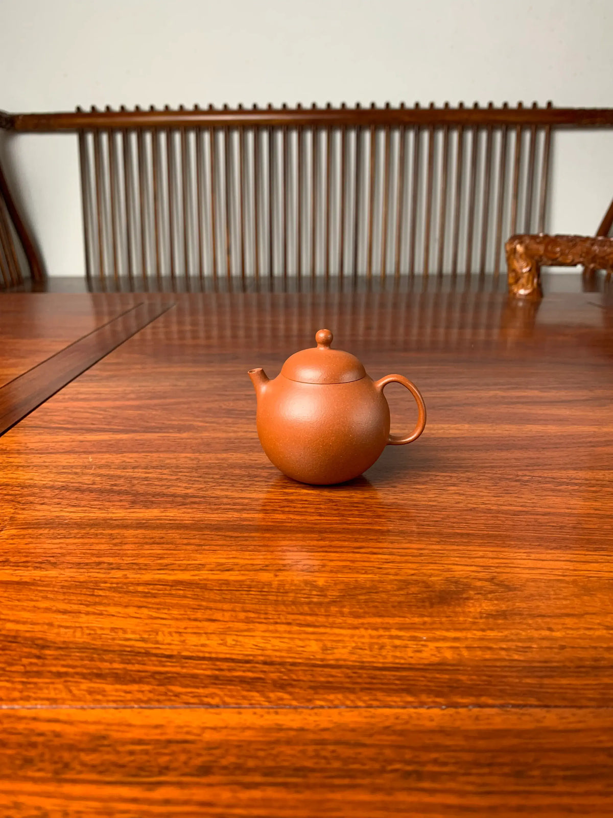 small yixing teapot for gongfutea on the table