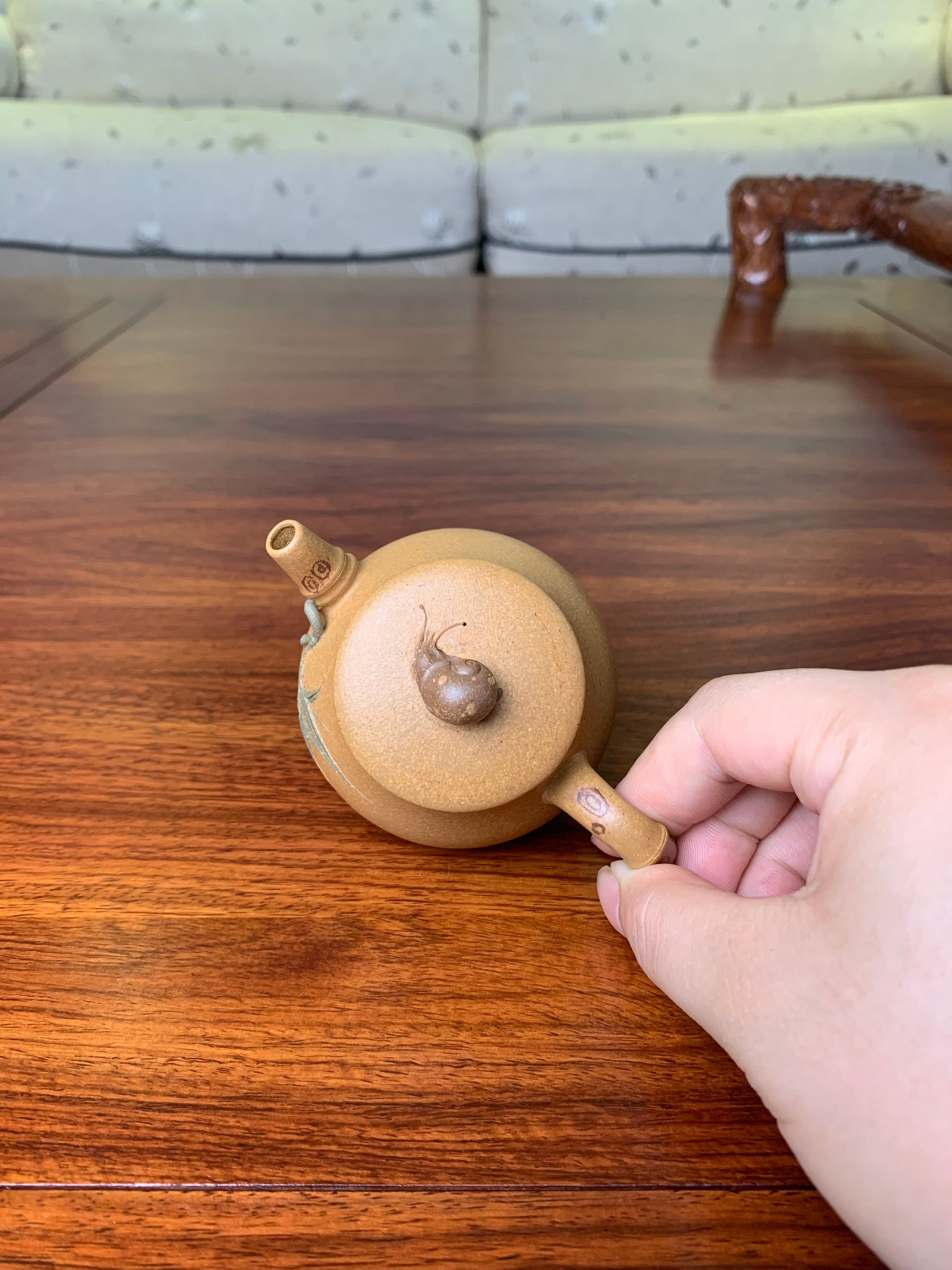 Handmade pottery teapot snail teapot fully handmade lid