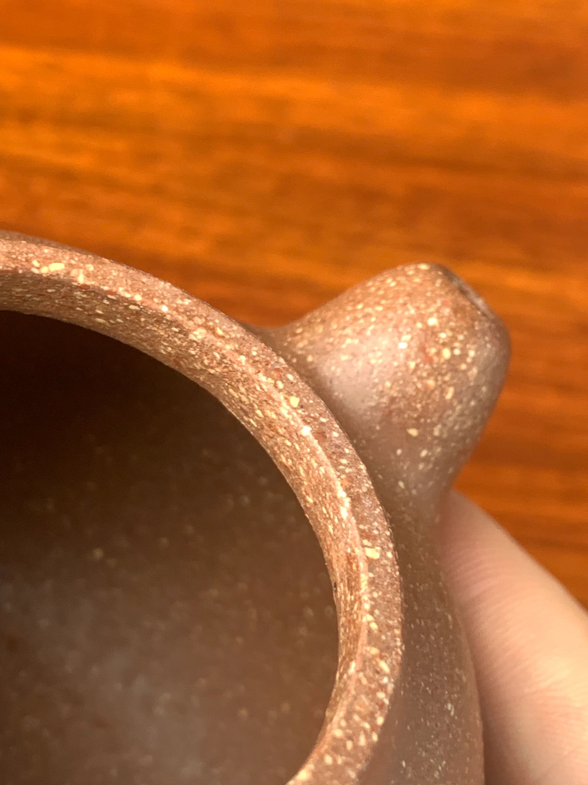 the spout of the handmade yixing teapot