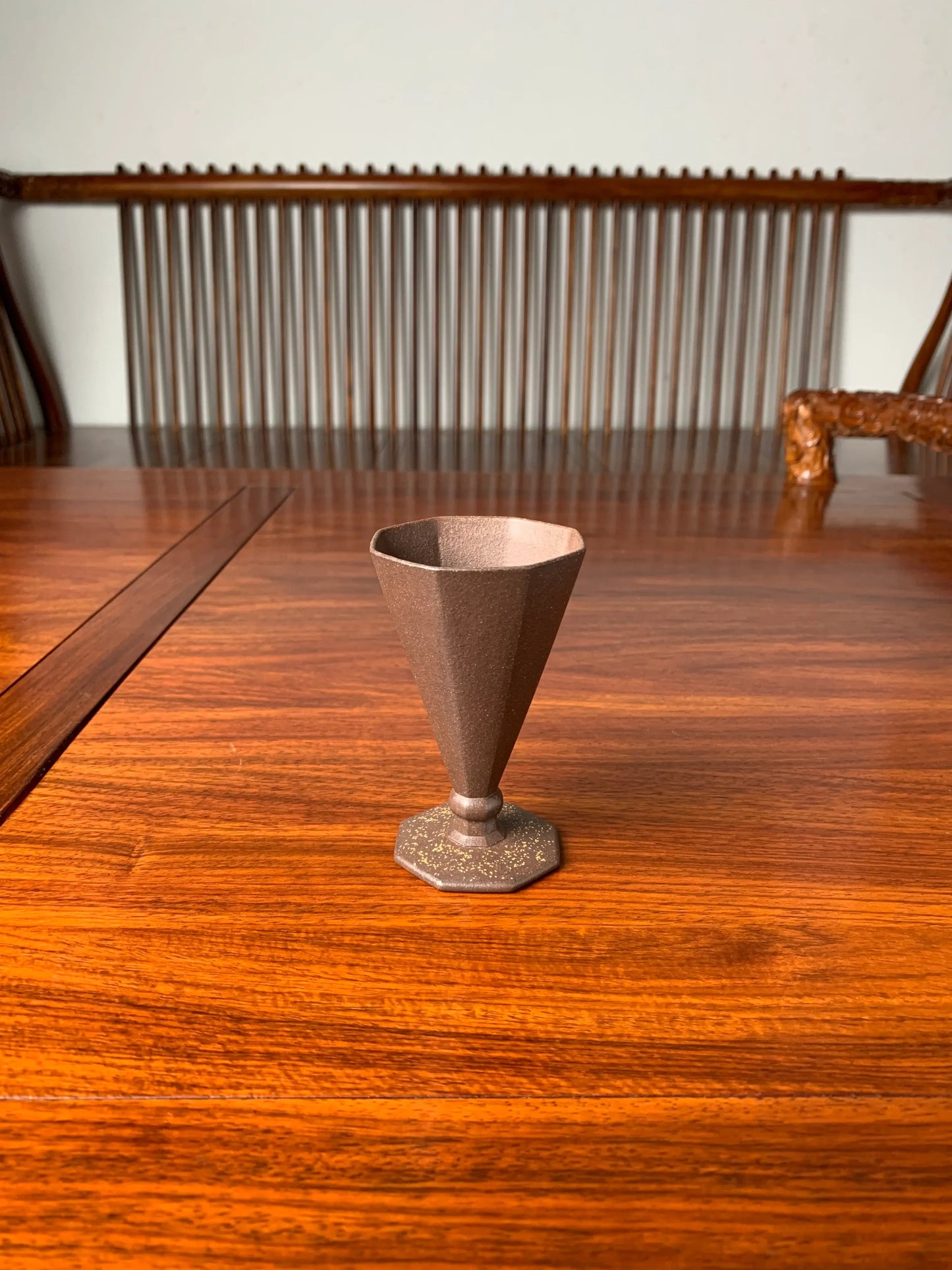 flared vintage teacup on the table