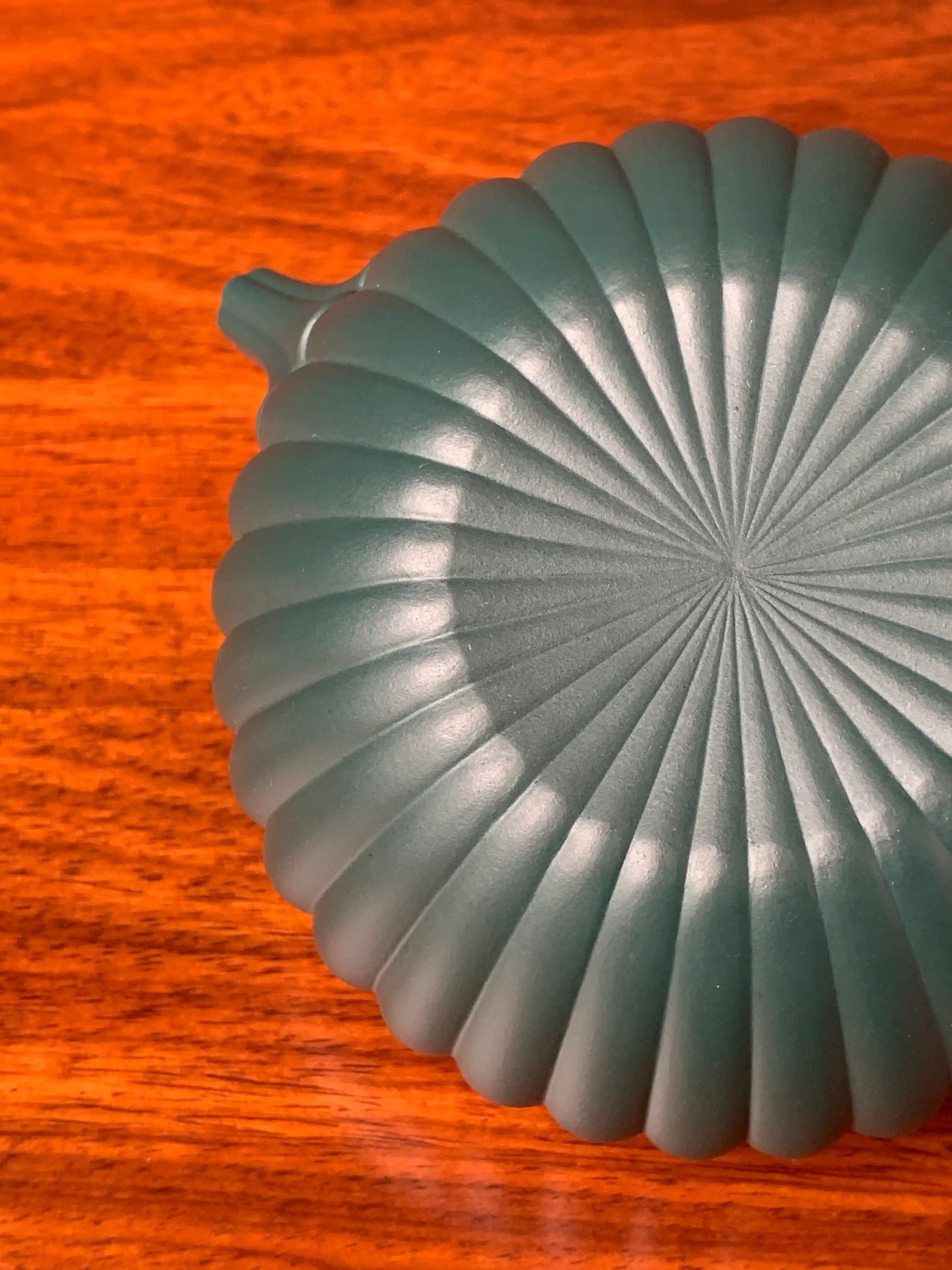 A close look at the bottom of the teapot