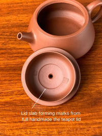 Lid slab forming marks from full handmade the teapot lid