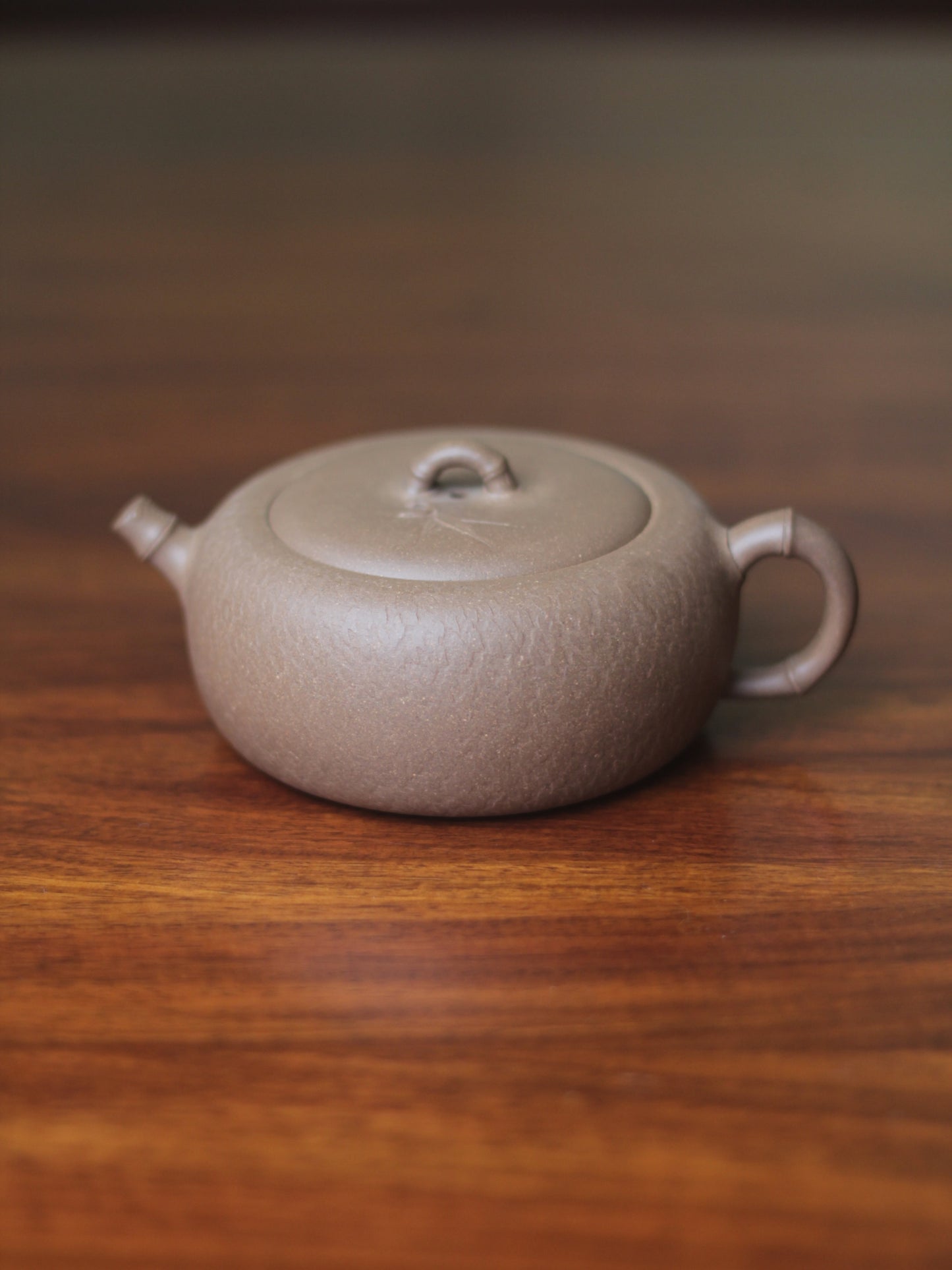 teapots named bamboo handmade with clay Front