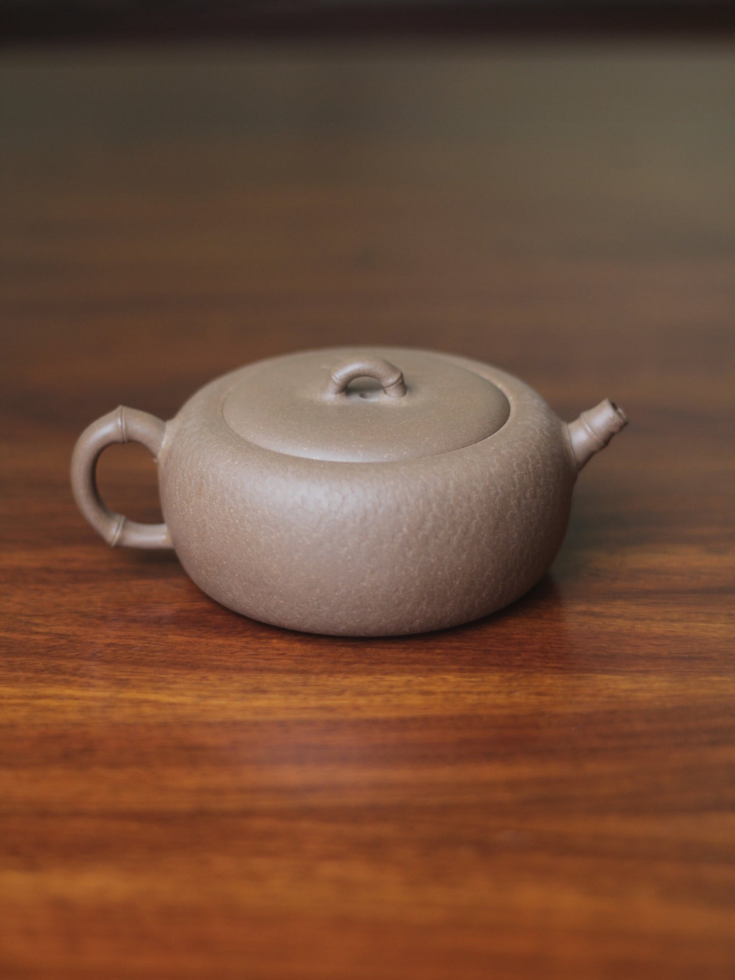 teapots named bamboo handmade with clay back