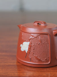 Pattern details of  Vintage teapot handmade with yixing clay by teapot artist 