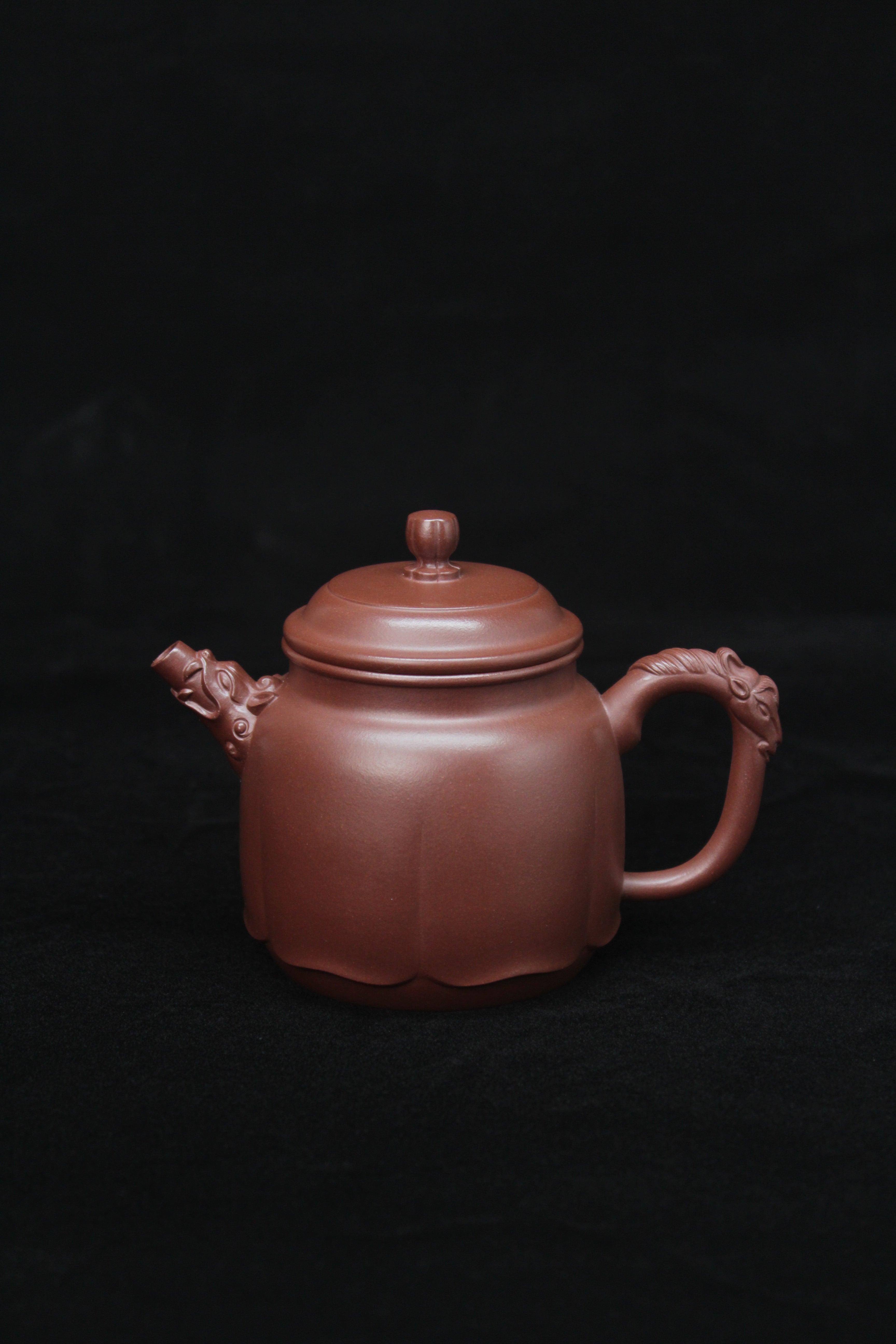 Vintage teapot come from zisha art gallery handmade with purple clay front