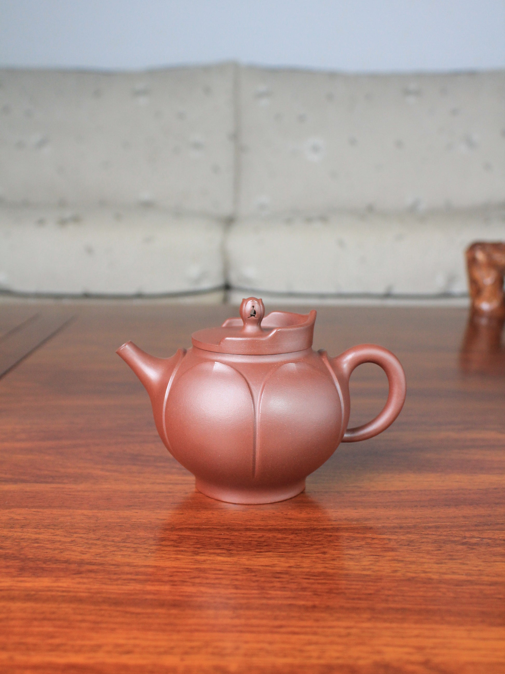 front view of the yi shing teapot monk's hat